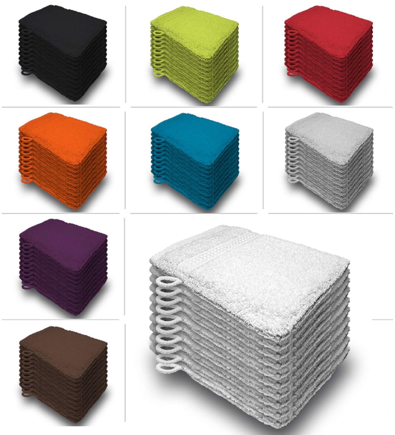 Buy One-Home Set of 10 White Terry Cotton Wash Gloves & Washcloths - 16x21 cm - International Shipping Available - Buy Online on GoSupps.com