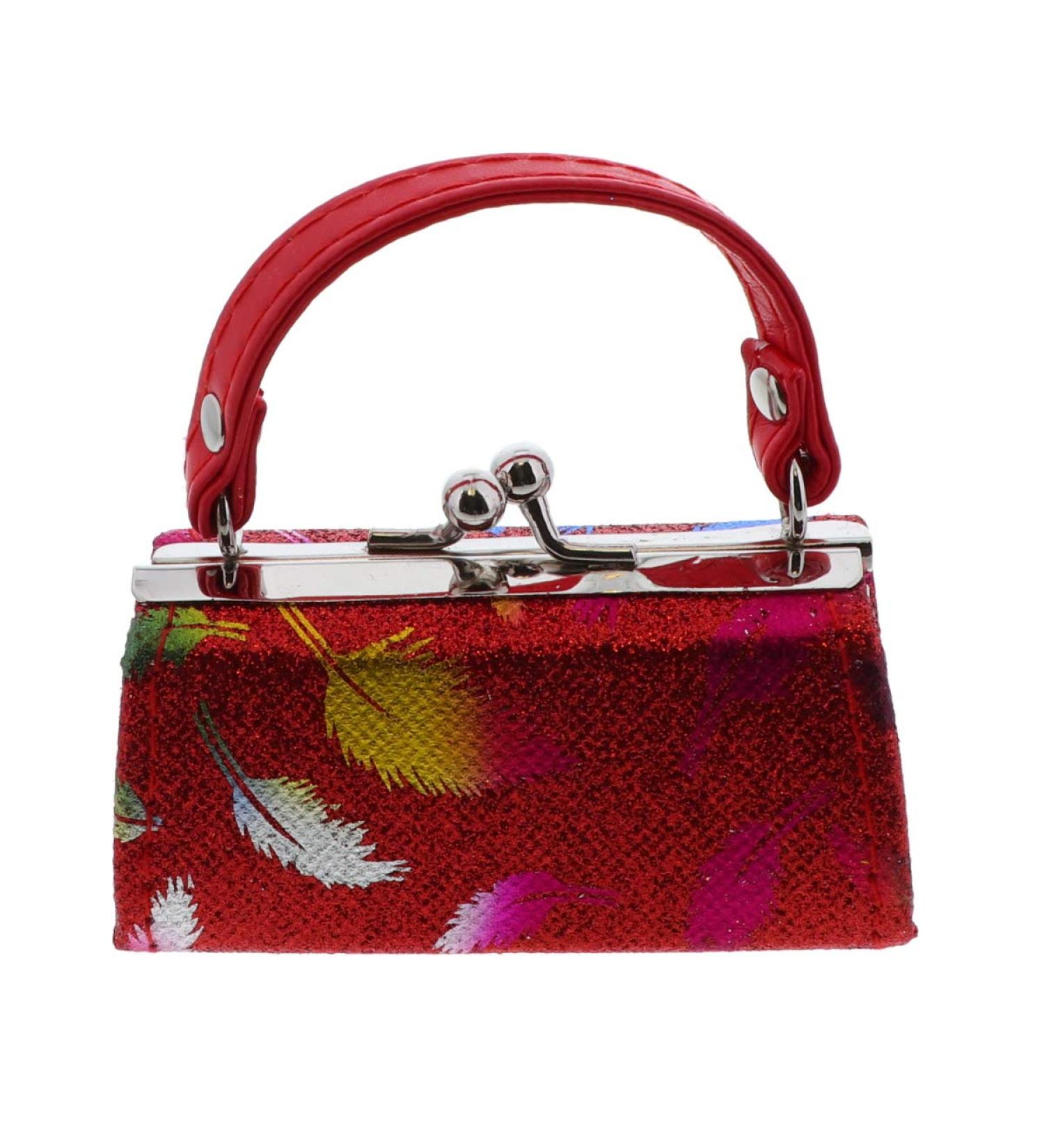 Glitter Lipstick Case with Colorful Leaves & Handle - Red | Stylish & Functional Makeup Storage | International Shipping Available - Buy Online on GoSupps.com