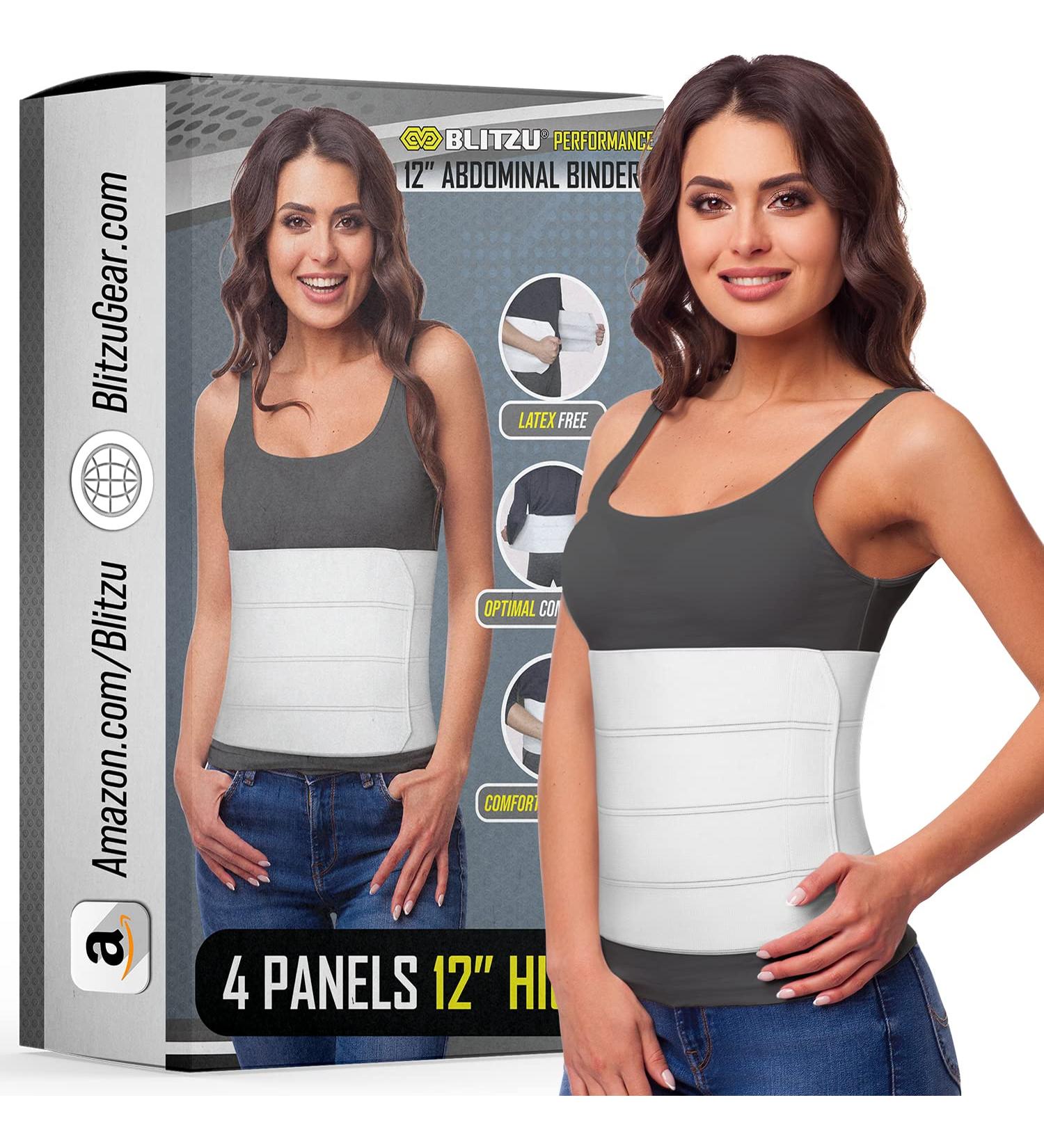 BLITZU Postpartum Belly Band & Abdominal Binder - S-M (Waist 30-42) | Compression Wrap for Post-Surgery Recovery, Hernia, C-Section | Core Support and Muscle Tone Improvement - Buy Online on GoSupps.com