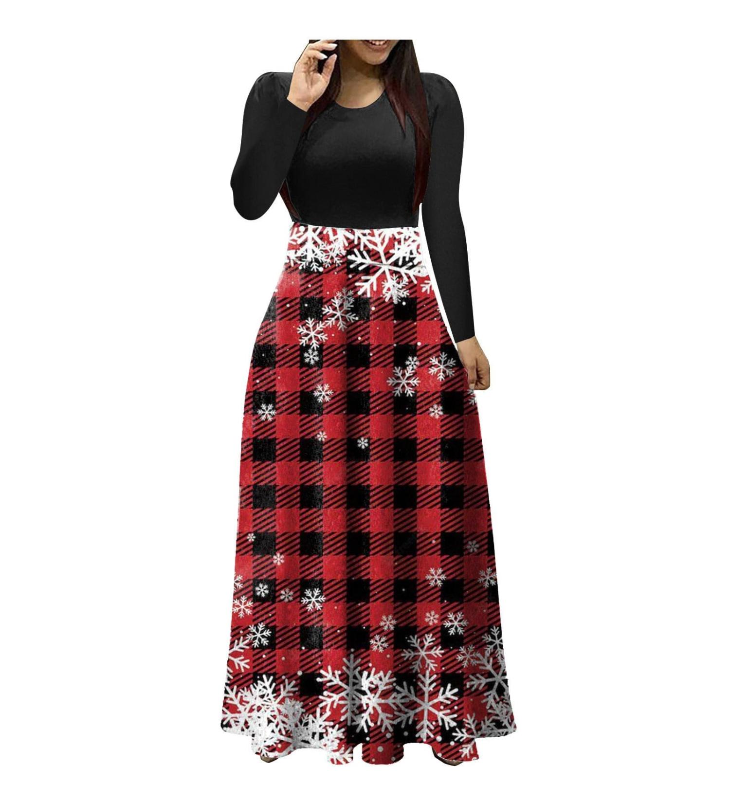 Stylish Red Long Sleeve Christmas Sweater Dress for Women - Casual Hooded Tunic for Autumn & Winter Parties - Buy Online on GoSupps.com