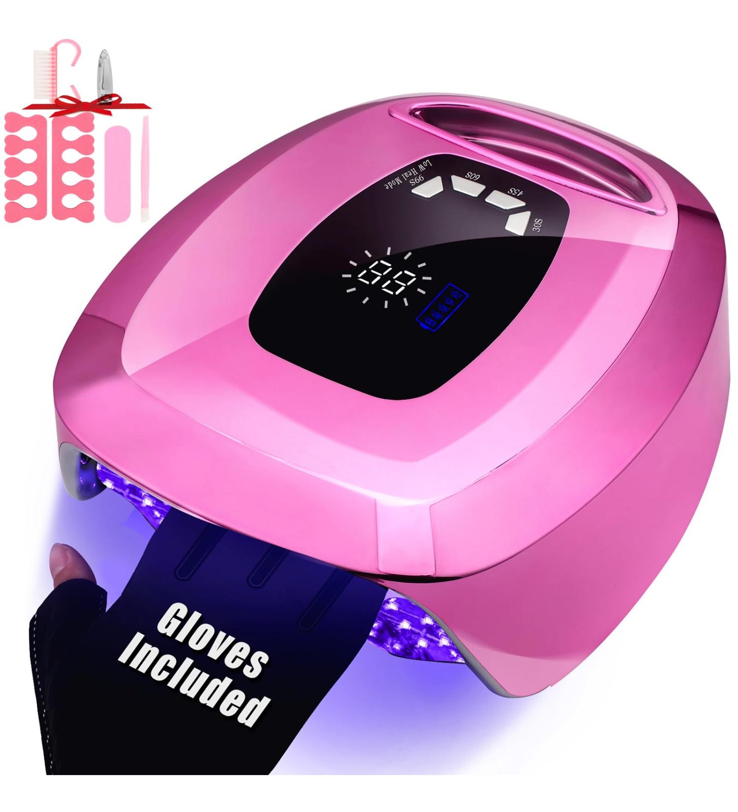 Buy UV LED Nail Lamp Rechargeable - 108W Cordless Professional Nail Dryer Kit with UV Gloves | Fast Curing Gel Polish | Portable & Smart Sensor - Buy Online on GoSupps.com