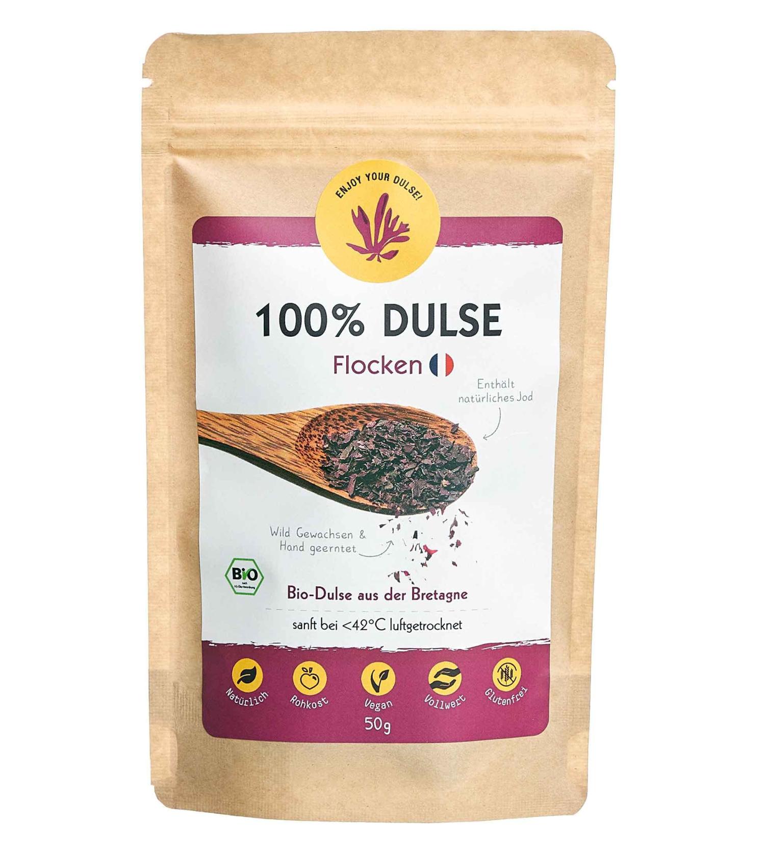 Organic Bio Dulse Flakes 50g - Vegan Gluten-Free Nutrient-Rich Seaweed from Brittany France | Perfect Salt Substitute & Iodine Source - Buy Online on GoSupps.com