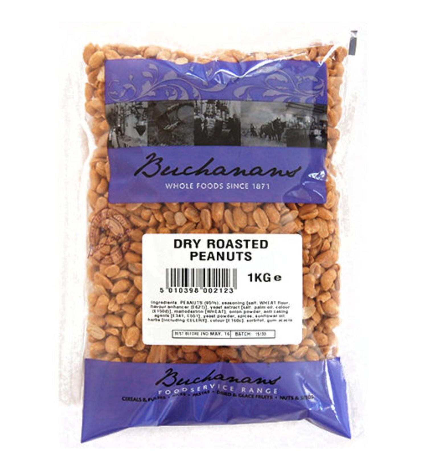 Buchanans Dry Roasted Peanuts 1kg. Dry Roasted Peanuts Ideal for cooking baking and snacking