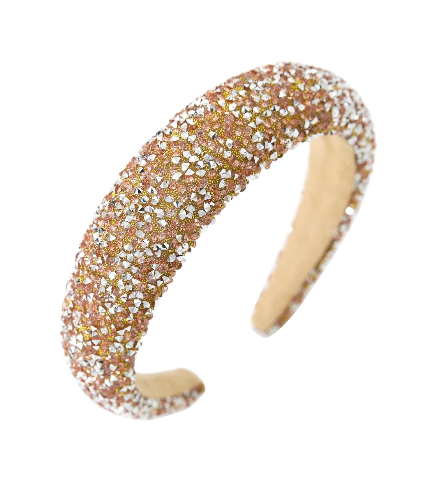 Women's Hair Band Shiny Rhinestone Gold Hairband with Gems Wide Hair Bands Sweet and Elegant Hair Accessories for Daily Life Parties Shows Photography - Buy Online on GoSupps.com