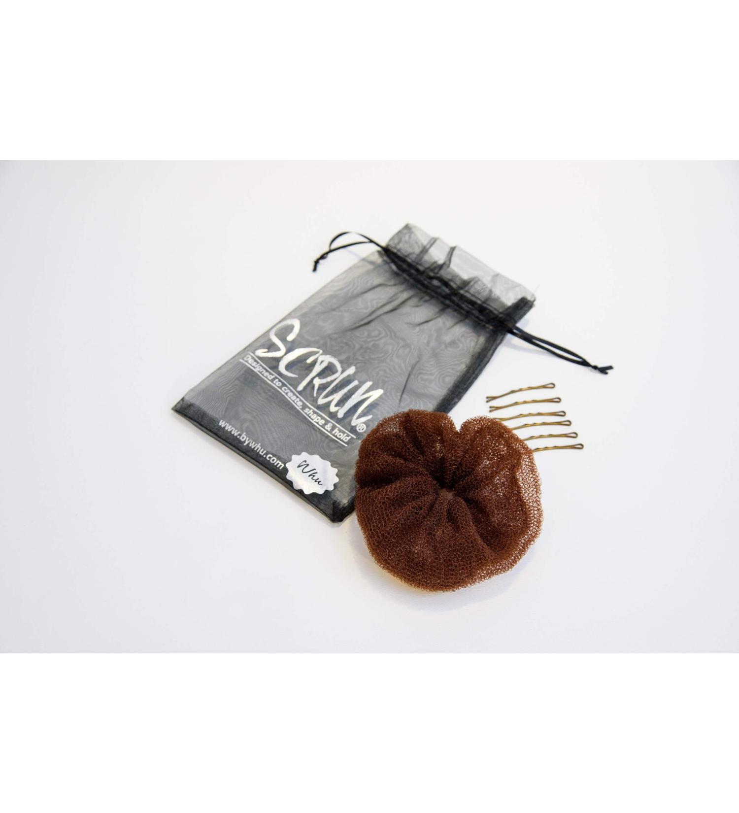 Scrun Hair Tool - Classic Brown Hair Donut & Pillow for Elegant Buns & Hairstyles | Includes Hairpins & Manual - Buy Online on GoSupps.com