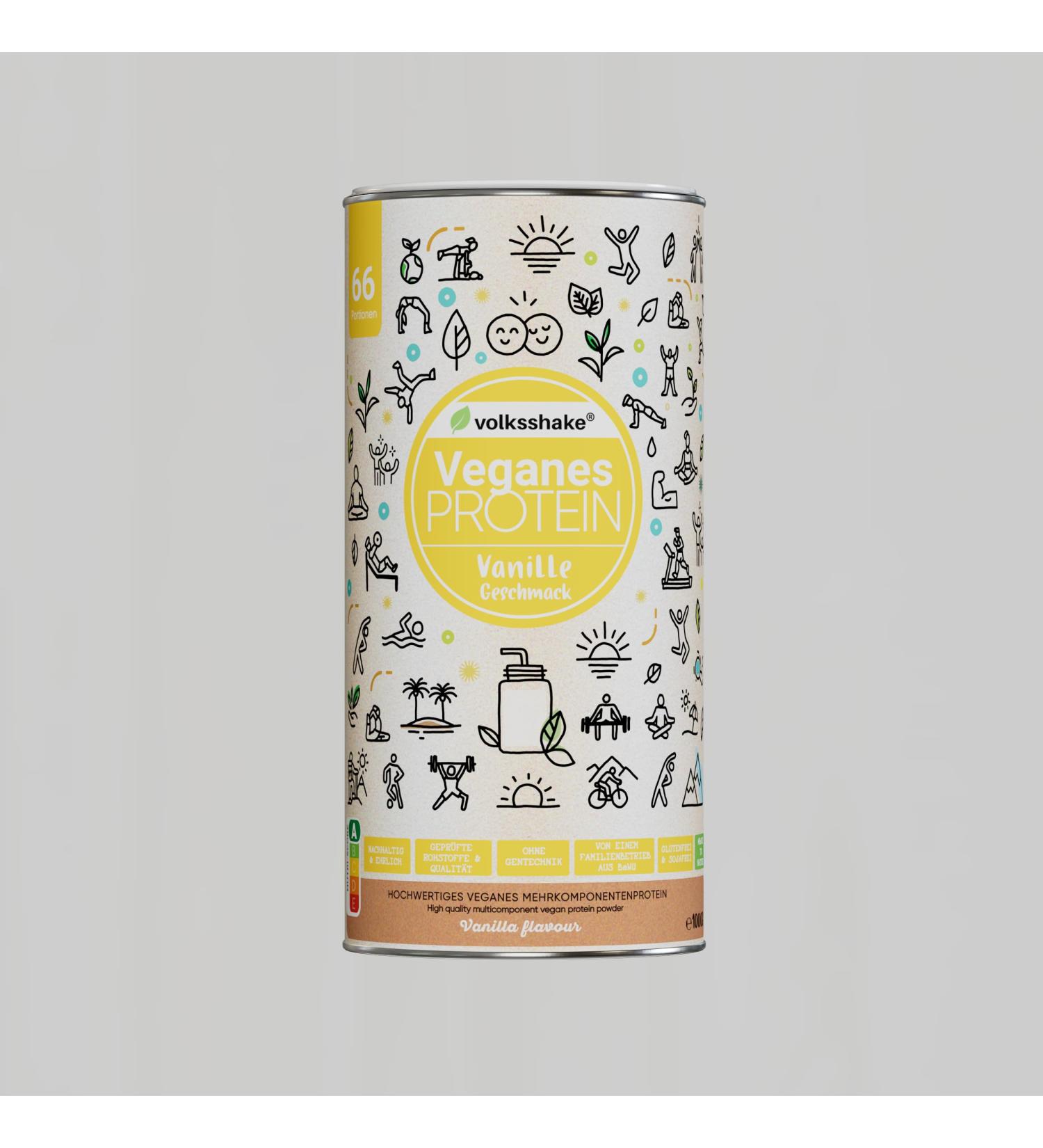 Vegan Protein Creamy Vanilla 1000g | 12 Plant-Based Sources | Soy & Gluten-Free | Premium Quality from Lake Constance | Made in Germany - Buy Online on GoSupps.com