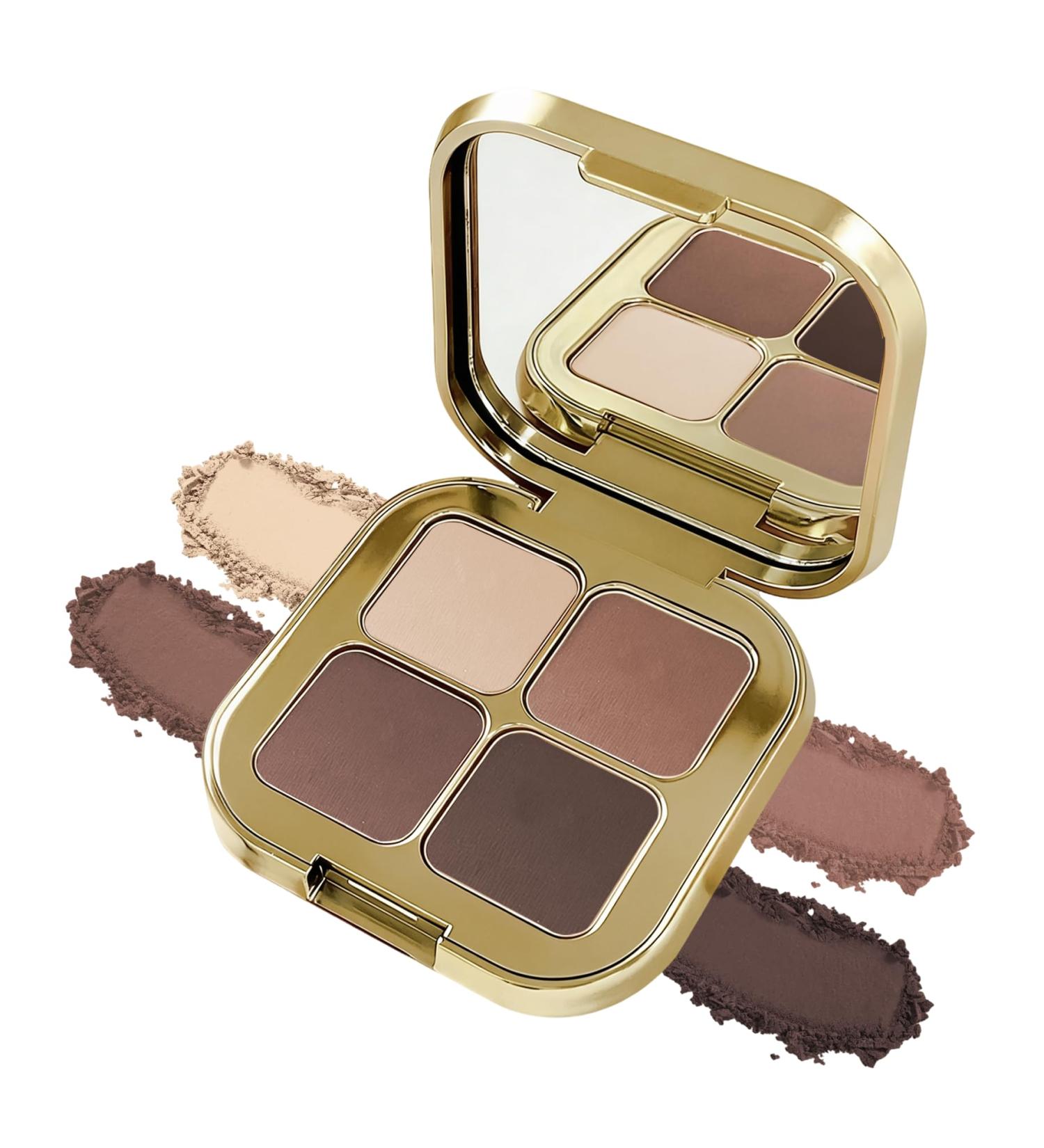 4 Couleurs Palette Fard a Paupiere Matte et Paillettes Ombre Paupi res Longue Tenue Waterproof Highly Pigmented Poudre Ultra-Fine Facile Estomper Avec Miroir Palette Maquillage Femme Yeux-02 - Buy Online on GoSupps.com