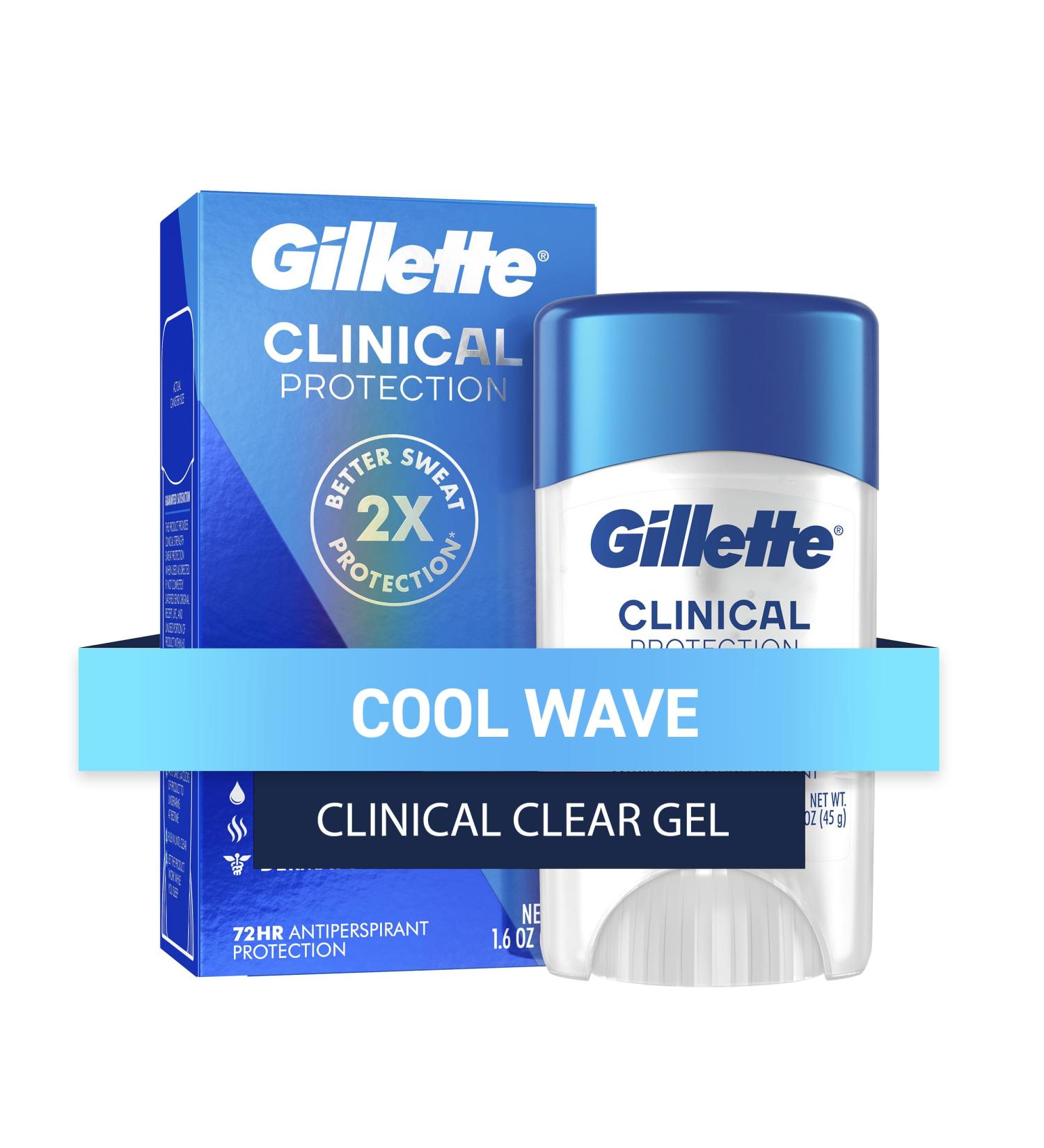 Gillette Clinical Protection Antiperspirant and Deodorant for Men Cool Wave Clear Gel 45 g - Buy Online on GoSupps.com