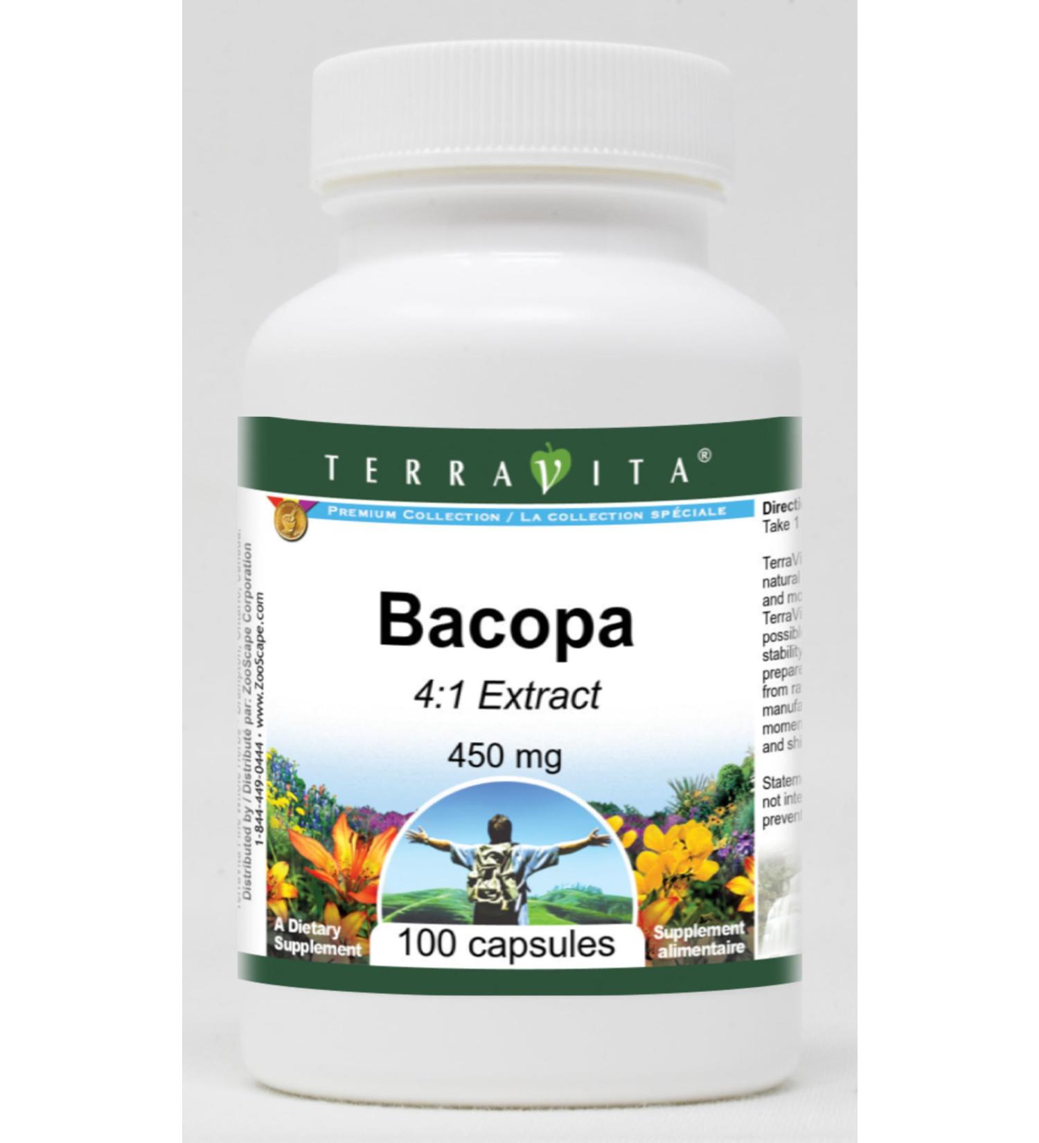 Bacopa 4:1-450 mg (100 Capsules ZIN: 519077) - 3 Pack - Buy Online on GoSupps.com
