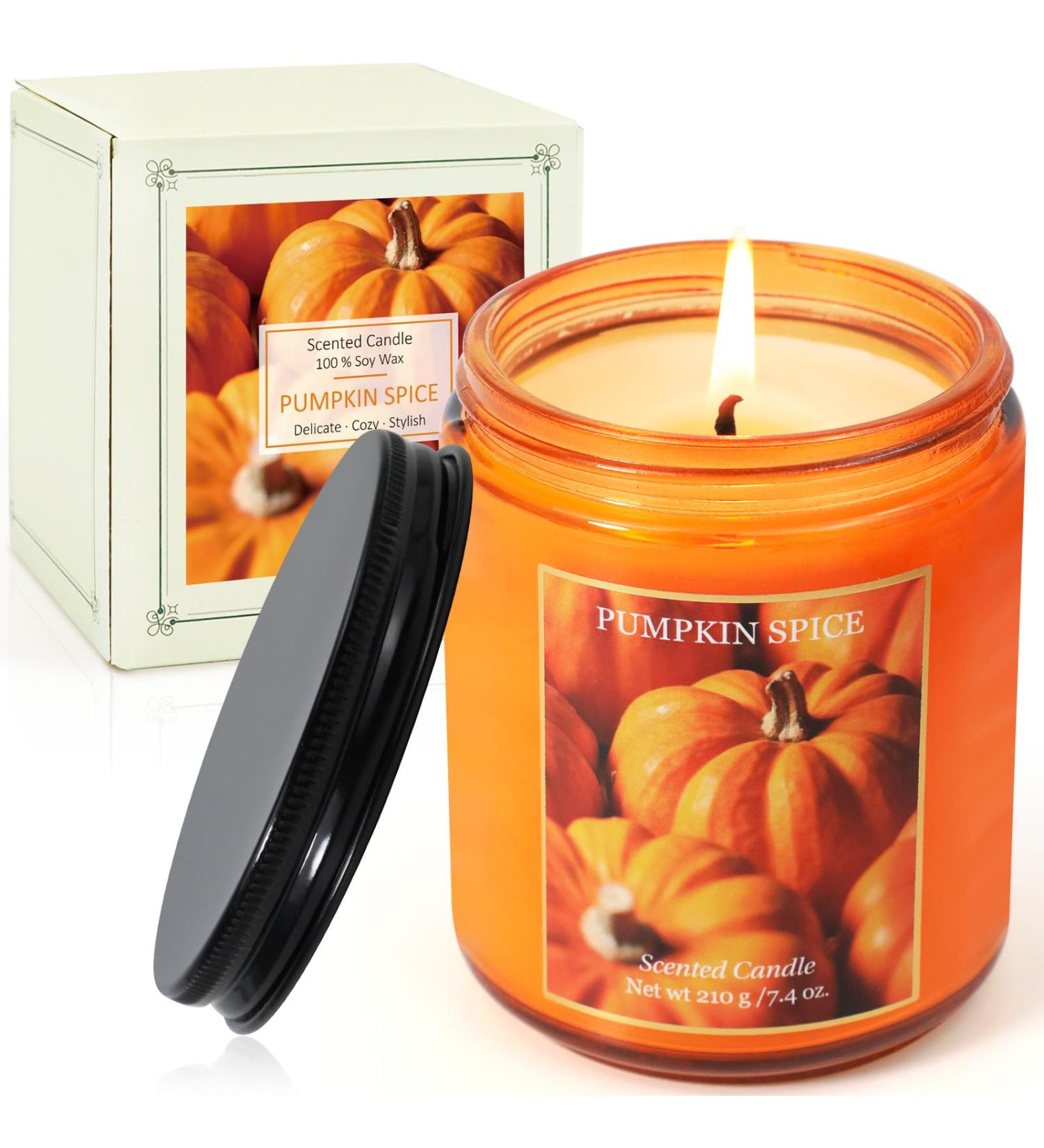 Handmade Pumpkin Pie Scented Candle Gift Set - Aromatherapy Soy Wax Candles for Halloween | International Shipping - Buy Online on GoSupps.com