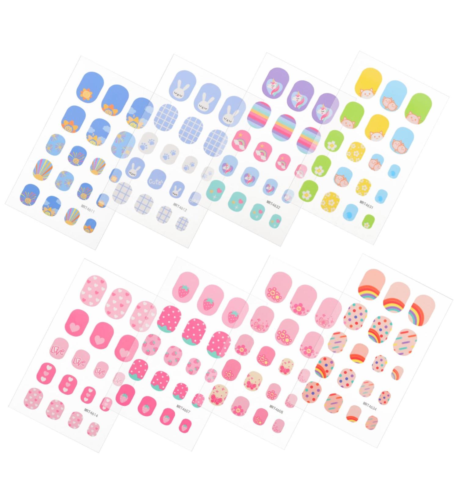 Gogogmee 8 Sheets Children's Nail Stickers Nails False Nail Nails for False Nails Nails Press on Nails for False Nail Tips Fake Nails False Nail for - Buy Online on GoSupps.com