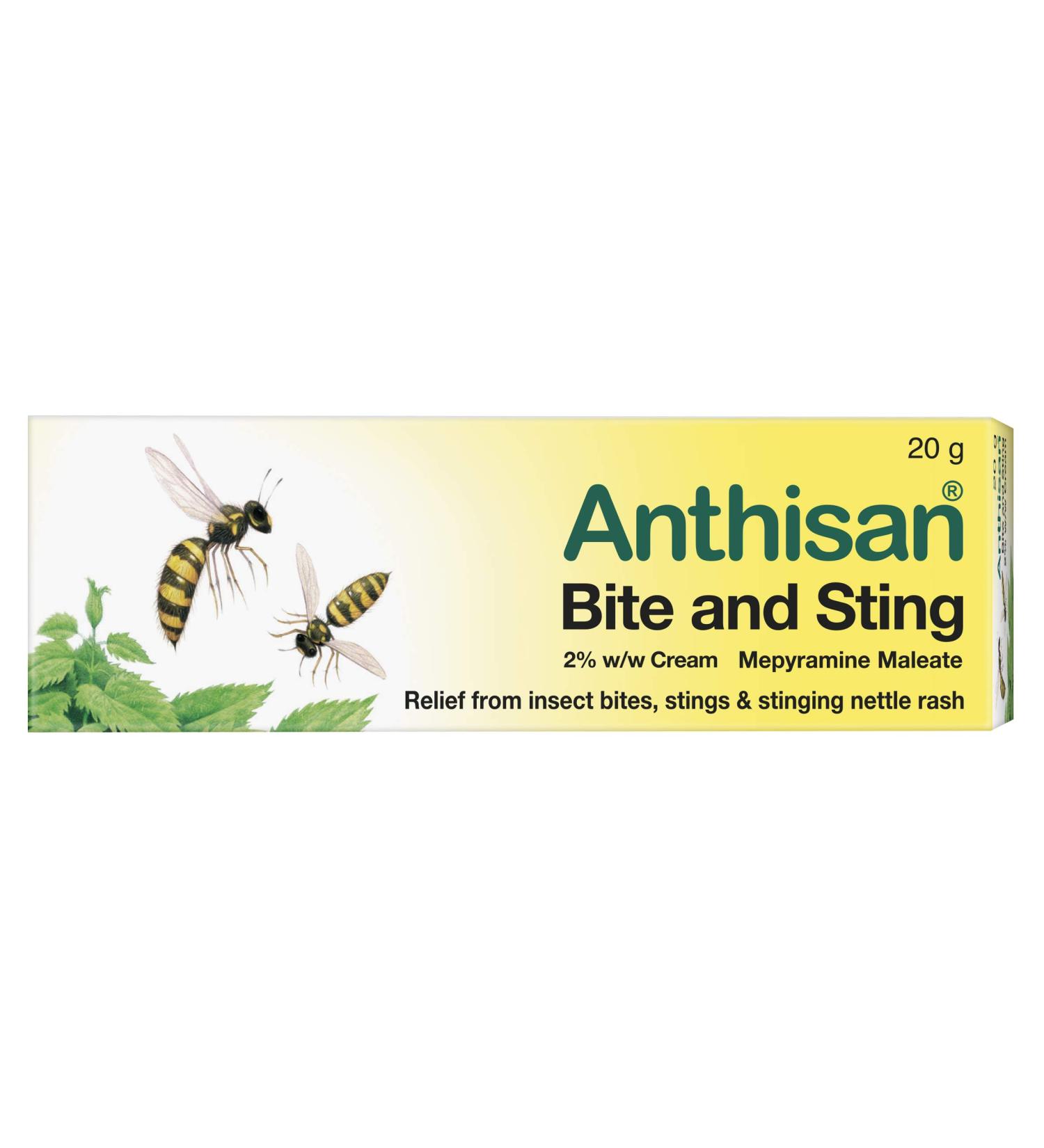 Anthisan Bite & Sting Cream 20g - Relief from Insect Bites, Stings, and Nettle Rash - Buy Online on GoSupps.com