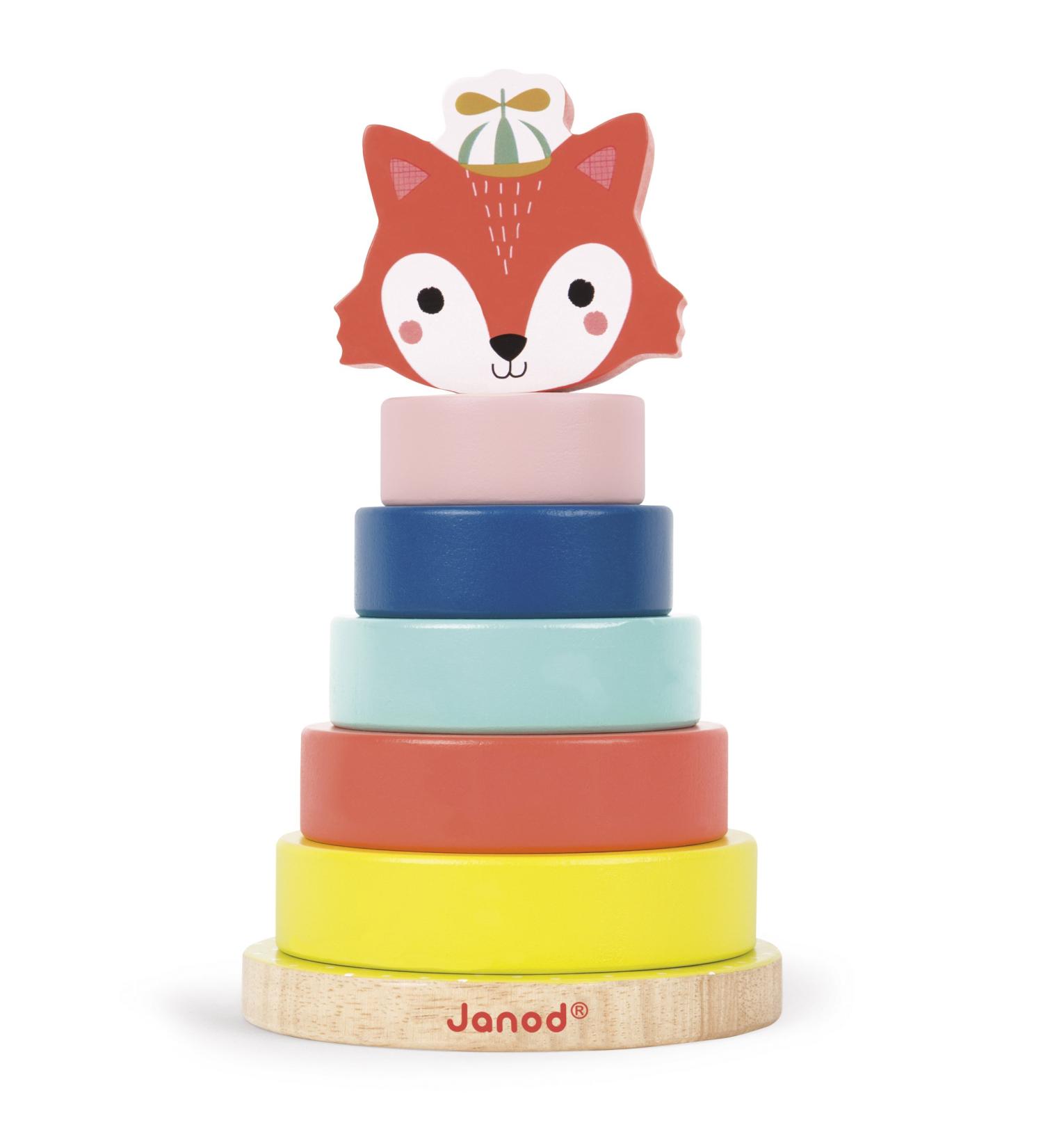 Janod Baby Forest Wood Stacking Fox | Early Childhood Learning Toys | Fine Motor Skill Development | Ages 1+ - J08014 Fuchsbabywald - Buy Online on GoSupps.com
