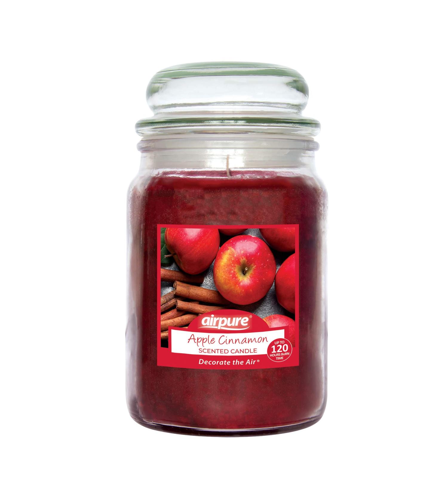 AIRPURE Large Candle Scented Apple Cinnamon Fragrance 18oz Jar 120 Hour Ornamental Candles Fill The Room with a Warm and Homey Fragrance for The Bedroom Bathroom Family Room or Office - Buy Online on GoSupps.com