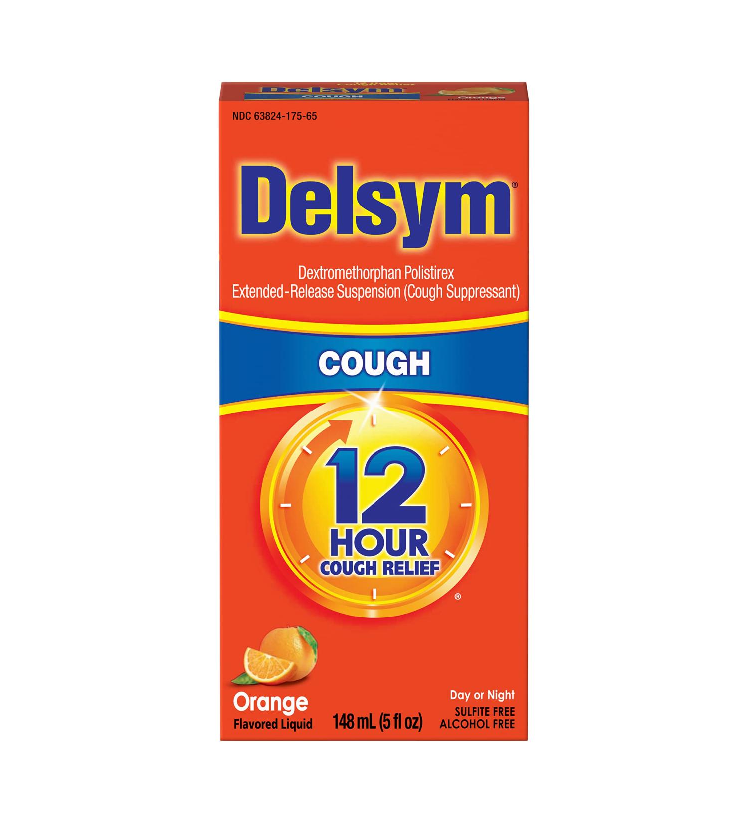 Delsym Adult 12 Hr Cough Relief Liquid - Orange Flavor 5oz | Fast & Effective International Shipping - Buy Online on GoSupps.com