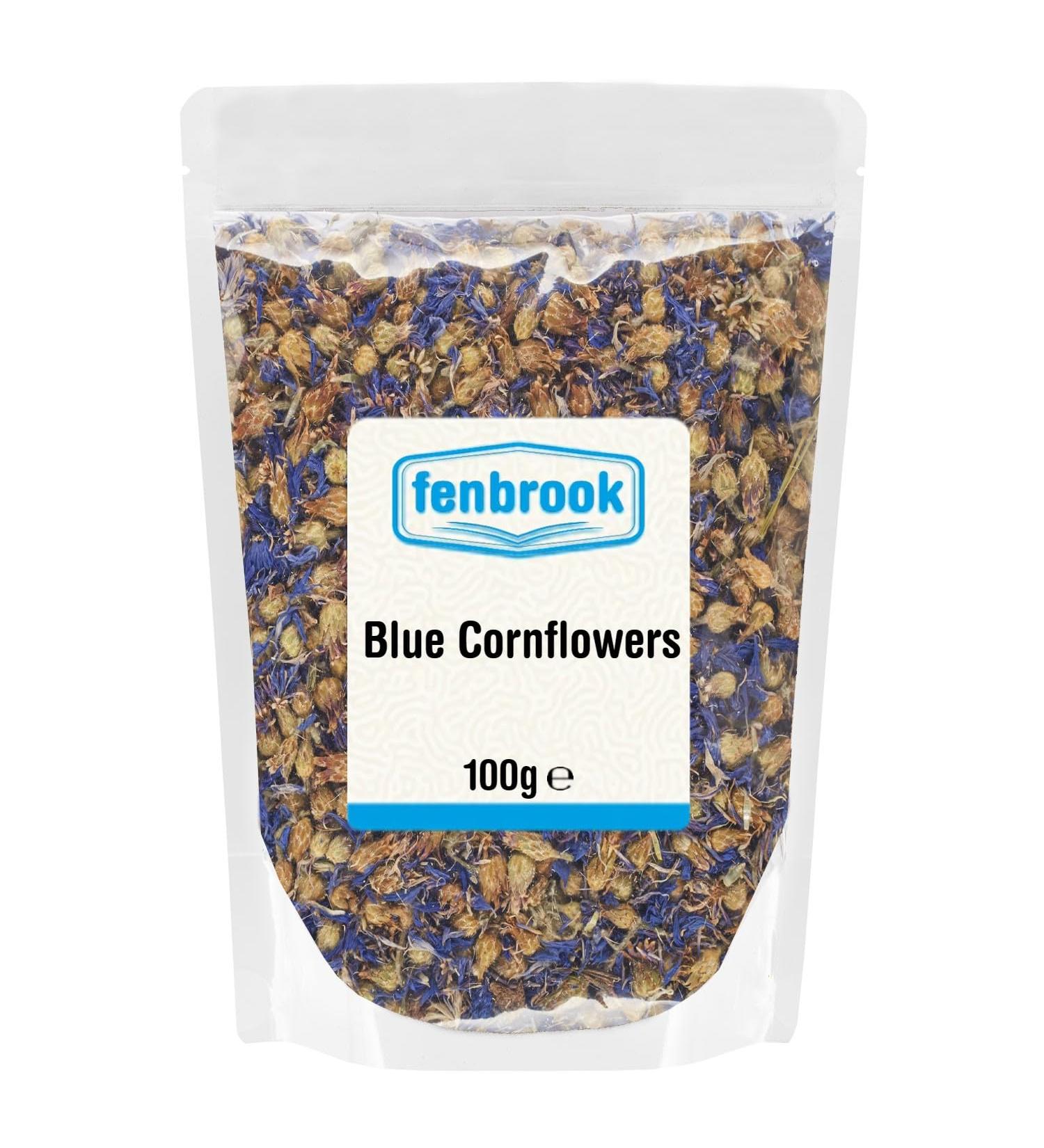 Dried Whole Blue Cornflowers 100g by Fenbrook