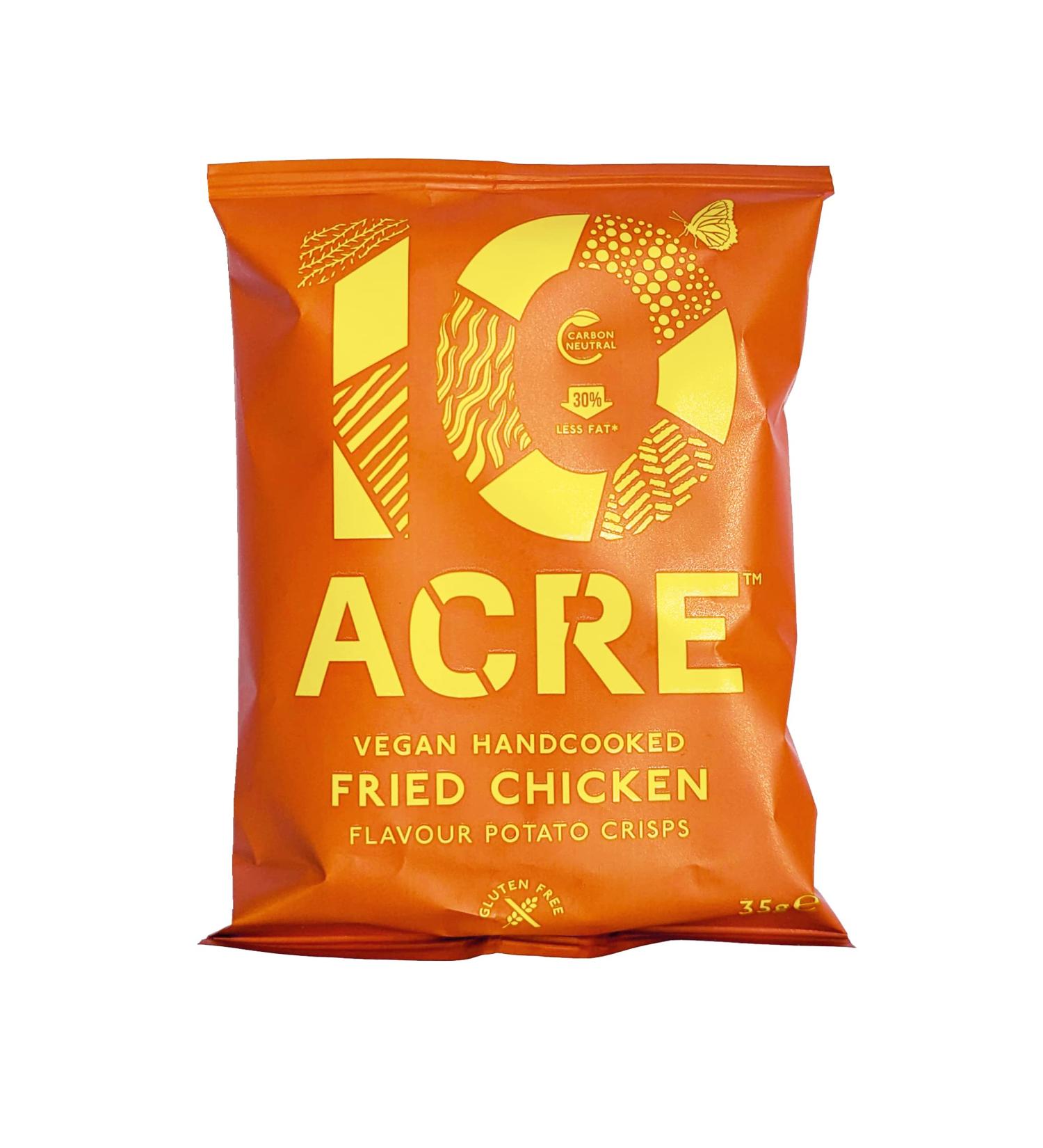 10 Acre Vegan Fried Chicken Flavour Crisps Box | Vegan Gluten Free Carbon Neutral | 20 x 35g Snack Size Fried Chicken Flavour (Vegan) 1 count (Pack of 1) - Buy Online on GoSupps.com