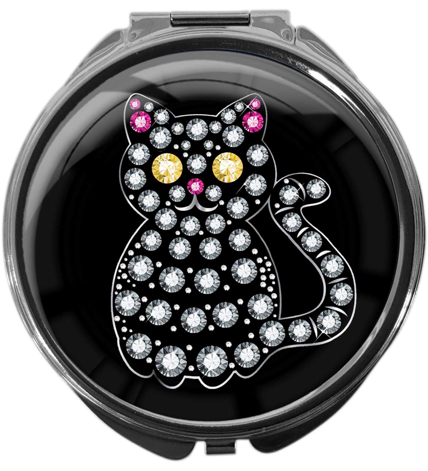 metALUm Round Metal Pill Box with Mirror - 3 Compartment Travel Organizer | CAT #1130 - Shop Internationally! - Buy Online on GoSupps.com
