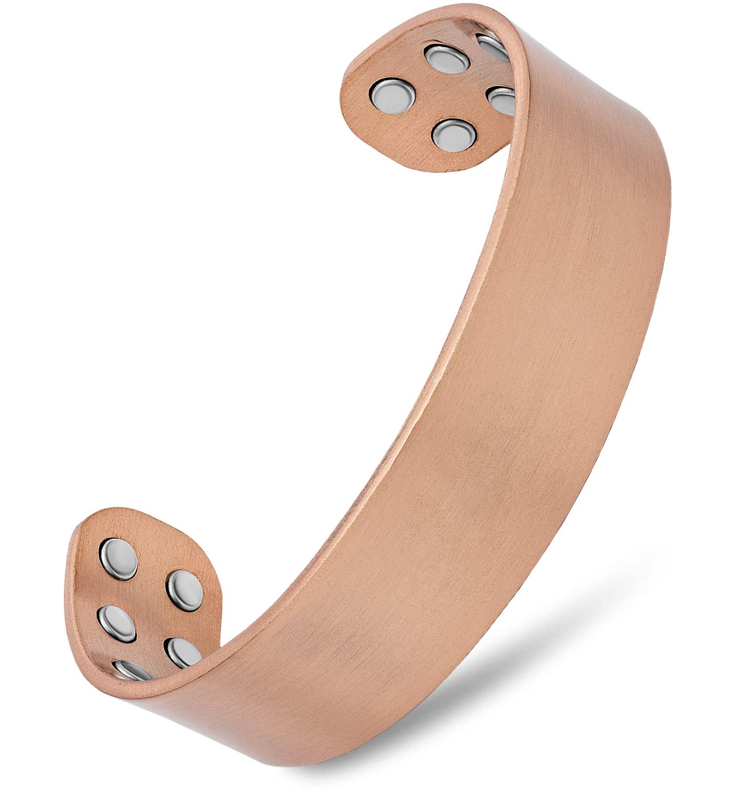 Magnetrx Pure Copper Magnetic Hardship Bracelet - Adjustable Women's Bangle with 12 Magnets (Brushed Copper M/L) | Shop Now! - Buy Online on GoSupps.com