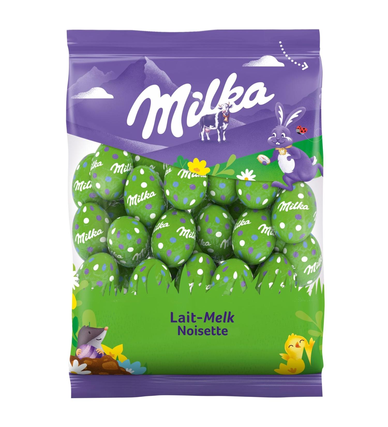 Milka - Small Easter Chocolate Eggs - Flavor: Hazelnut Milk Chocolate - Alpine Milk - 100% Sustainable Cocoa - 1 - Buy Online on GoSupps.com