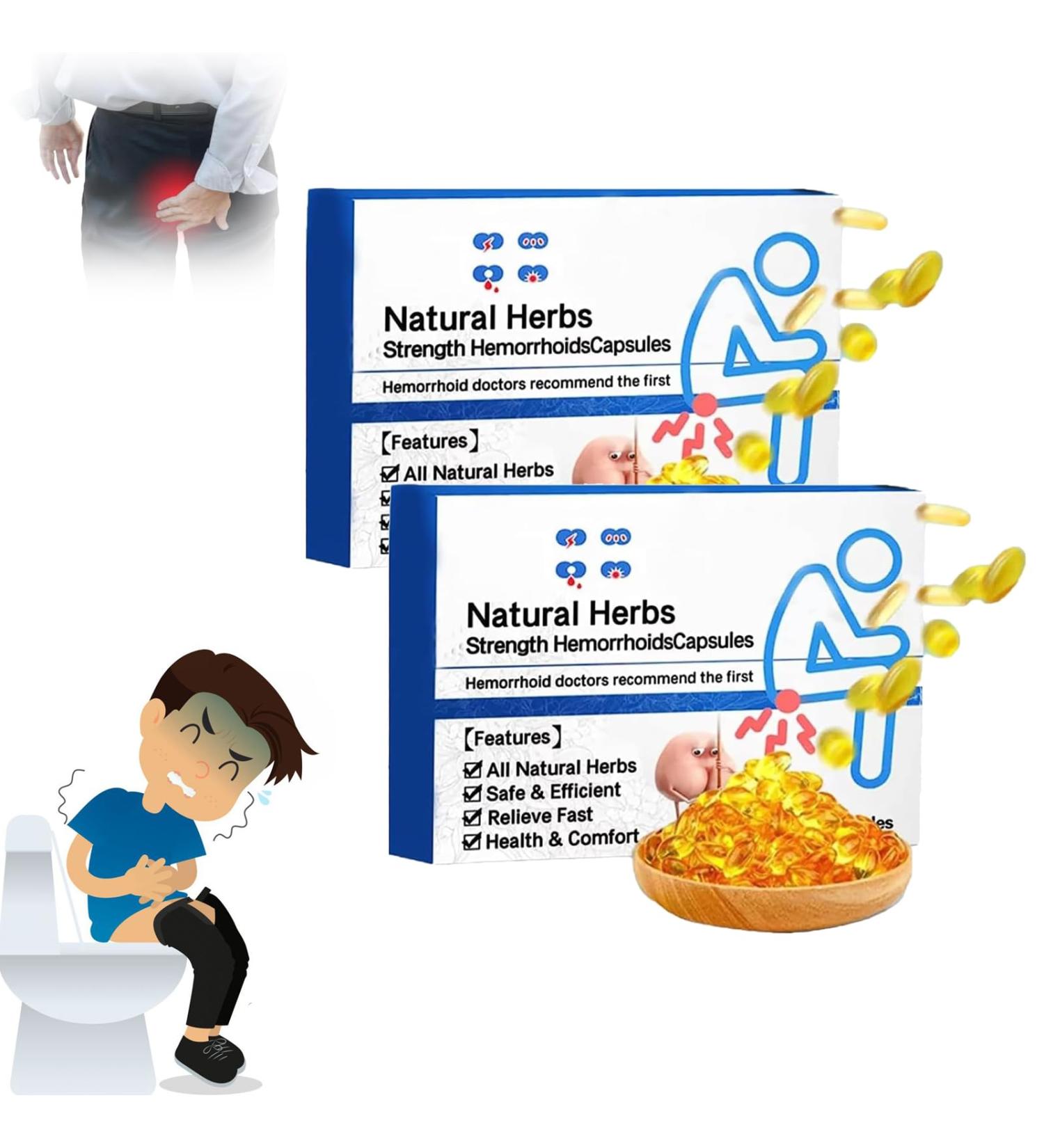 Heca Natural Herbal Hemorrhoid Relief Capsules - Fast Relief for Hemorrhoids and Anal Fissures - Buy Online on GoSupps.com