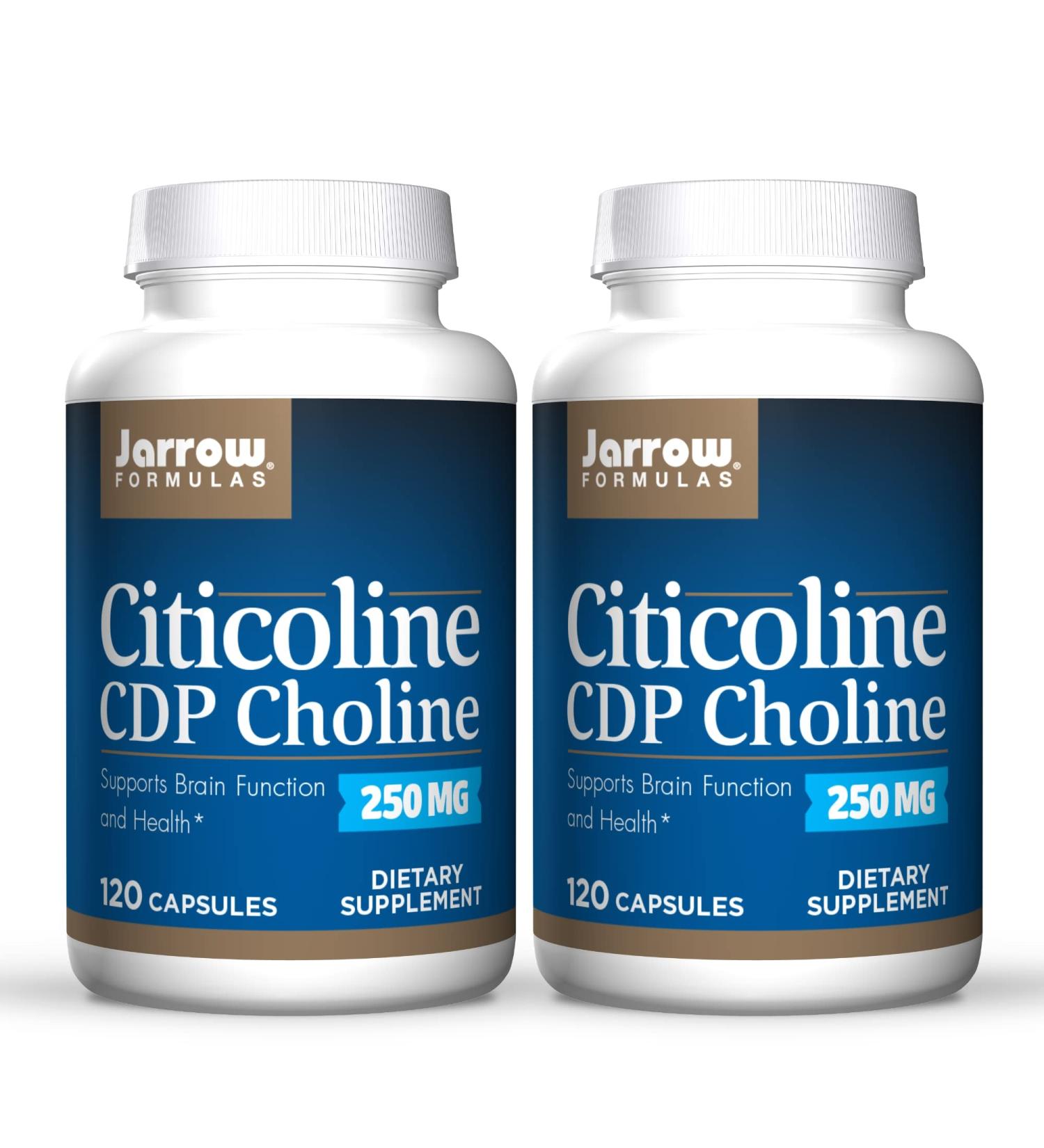 Jarrow Formulas Citicoline (CDP Choline) 250mg - 120 Capsules x 2 (240 Servings) - Brain Health & Attention Support - Buy Online on GoSupps.com