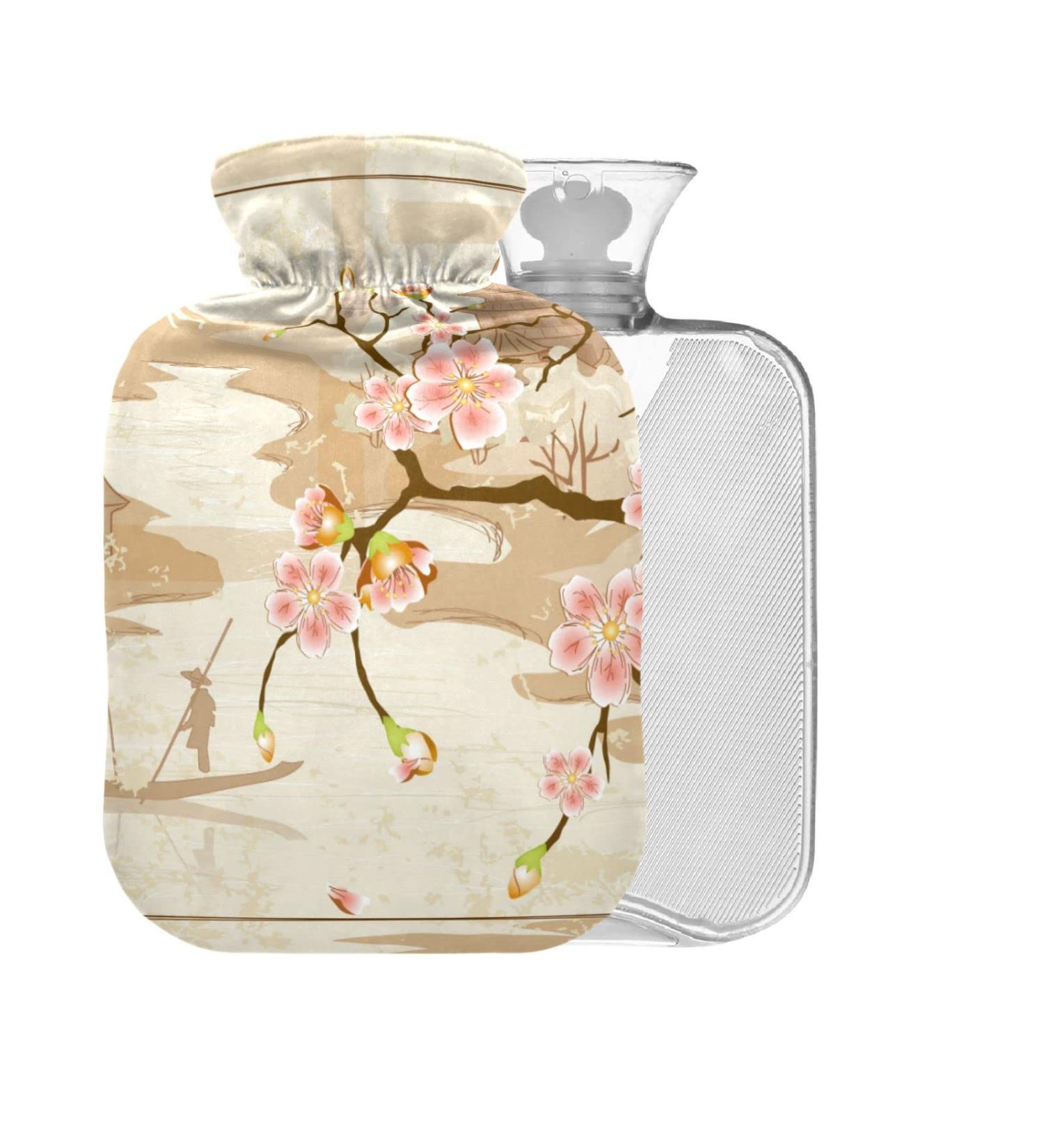 Japanese Hot Water Bottle with Cover - 2L Large Hot Water Bag for Pain Relief & Heat Therapy - Buy Online on GoSupps.com