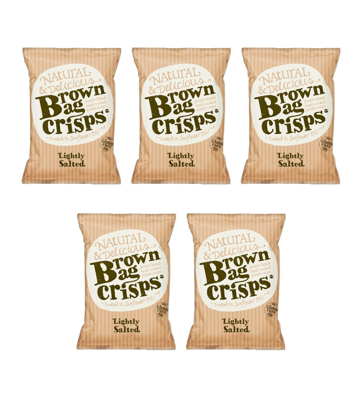 Brown Bag Crisps Lightly Salted Crisps 150g (Pack of 5)