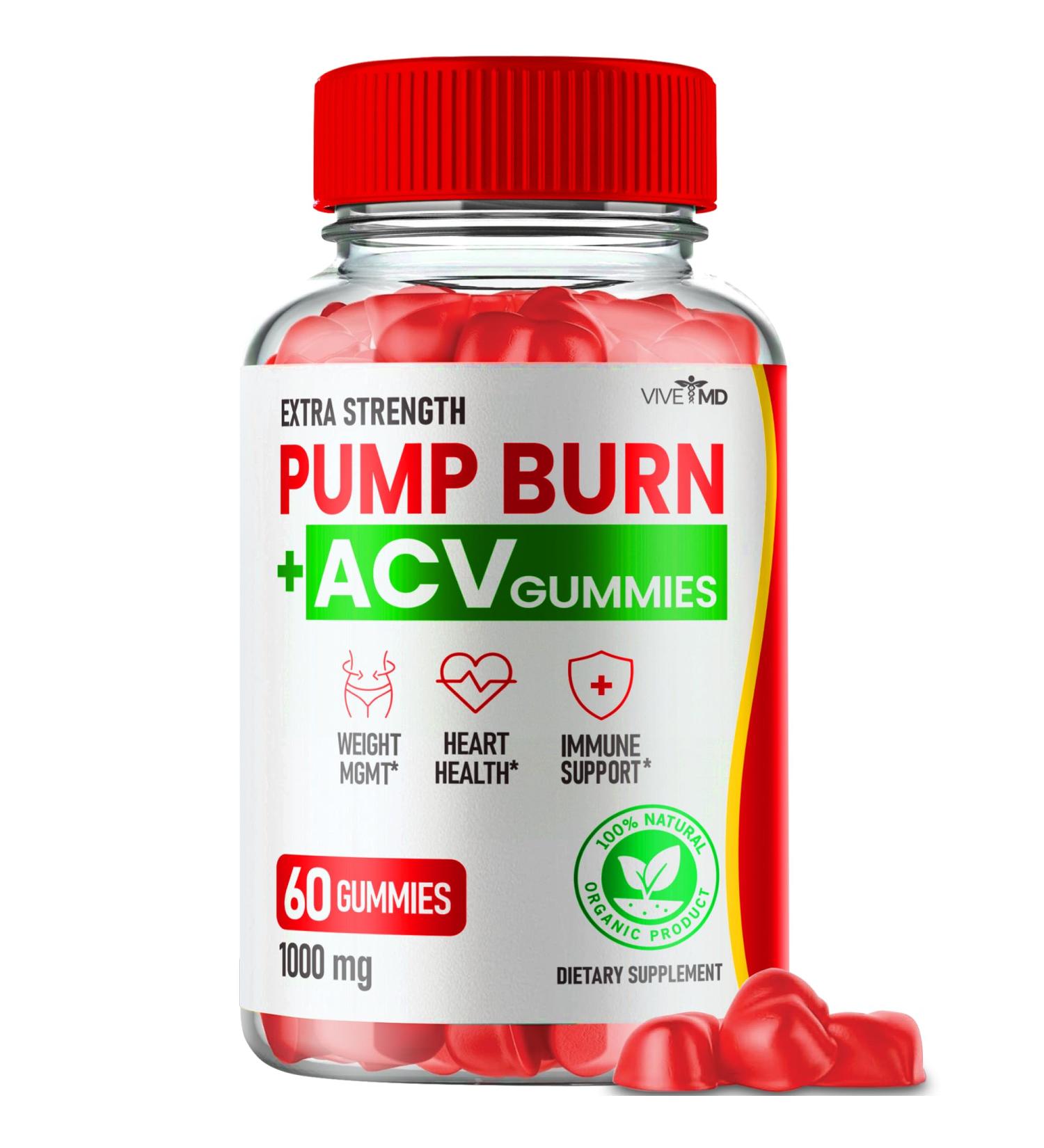 Pump Burn ACV Gummies - Advanced 1000mg Keto Weight Management Supplement with Apple Cider Vinegar & Vitamin B12 - International Shipping Available - Buy Online on GoSupps.com