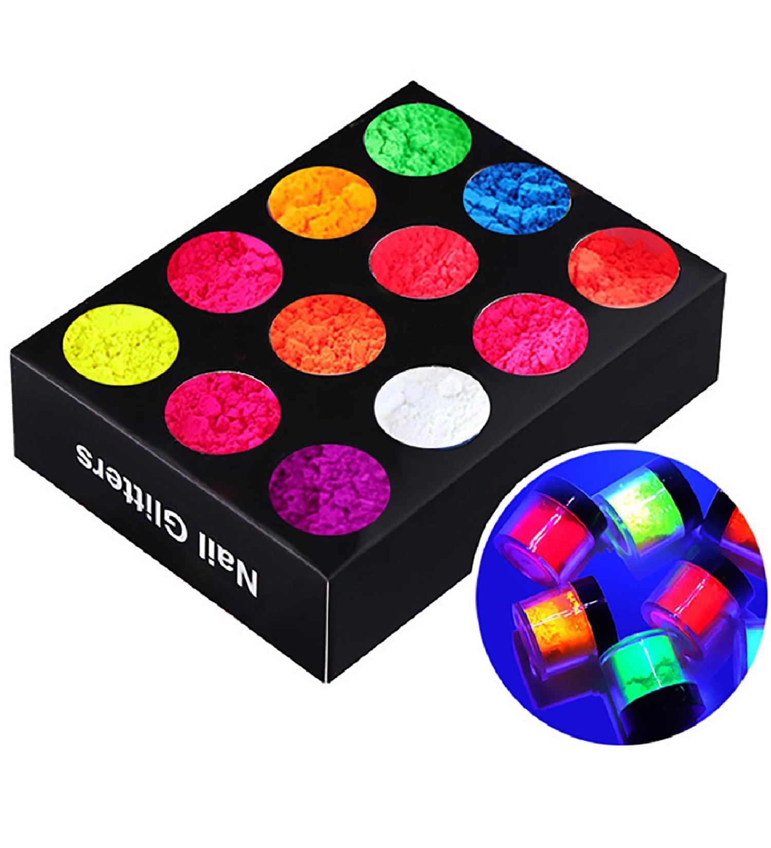 MKNZOME 12 Colors Dip Powder Nail Kit - Glow in The Dark Pigment Powder for Nails - Starter Kit for Nail Art - Perfect Gift for Beginners and Women - Buy Online on GoSupps.com