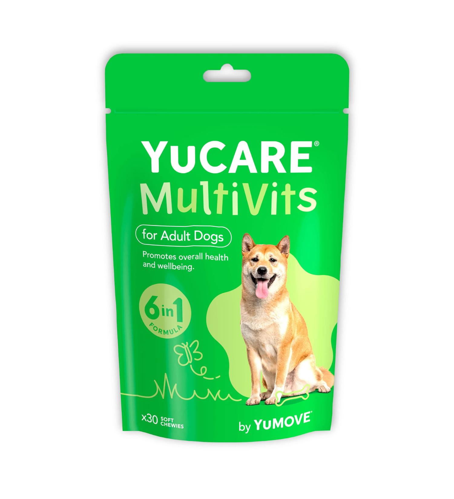 Lintbells YuCARE MultiVits Supplement for Adult Dogs 6-in-1 Daily Vitamins for Dogs Aged 4-7 30 Multivitamin Chews White 30 count - Buy Online on GoSupps.com