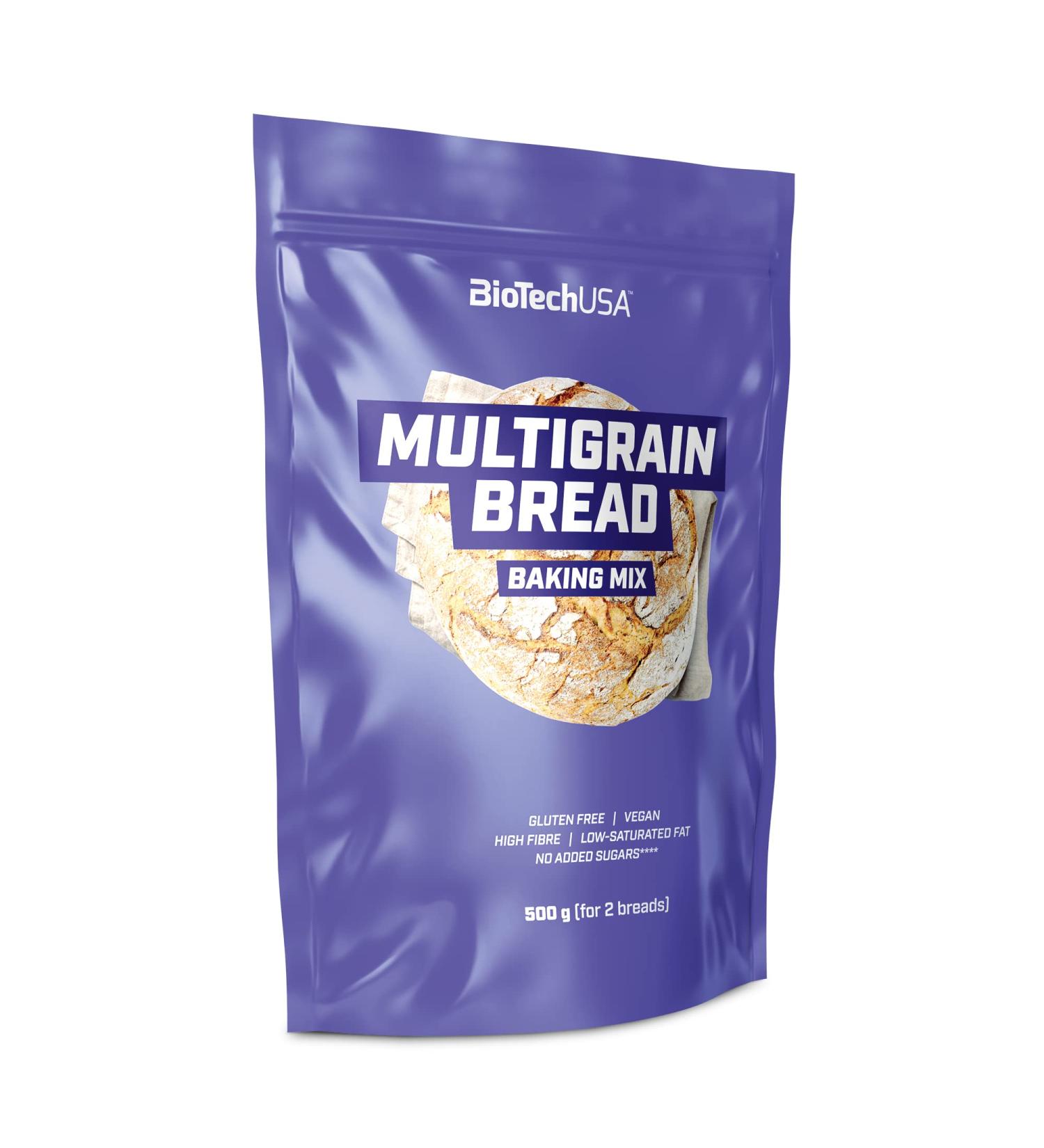 BioTechUSA Multigrain Bread Baking Mix Gluten-Free Baking Mix for multigrain Bread with Added Fibre Sunflower Seeds and Pumpkin Seeds 500 g - Buy Online on GoSupps.com