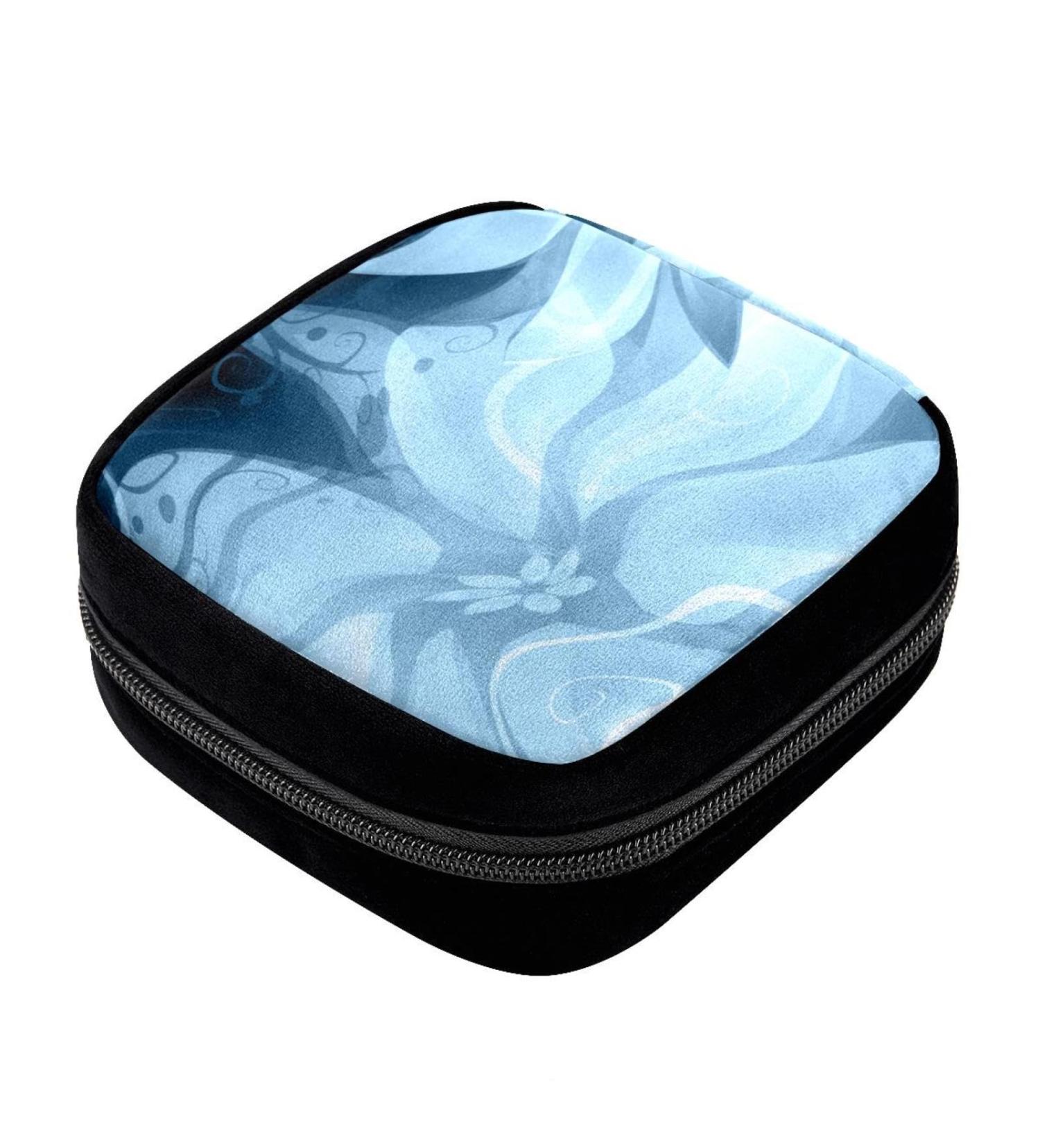 GIAPB Period Bag Sanitary Napkin Storage Bag - Wave Blue Floral Color - Buy Online on GoSupps.com