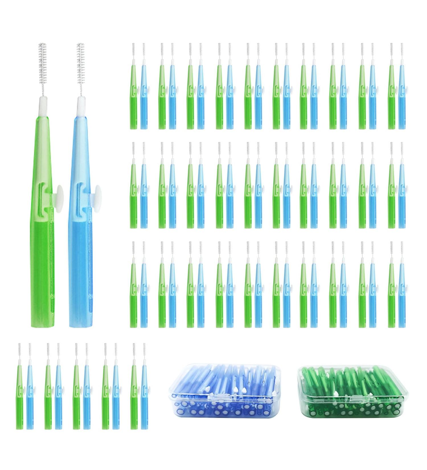 Skhaovs 70-Piece Interdental Brush Set - 0.7mm & 0.8mm Push-Pull Dental Floss Picks for Effective Oral Care | International Shipping Available - Buy Online on GoSupps.com