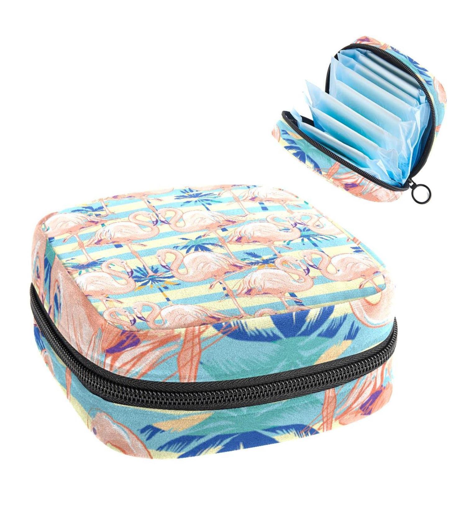 Buy Women's Bonds Storage Pockets Stillpad Halter Flamingo Pattern Portable Period Kit Bag - Stylish Feminine Product Bag for Girls | International Shipping Available - Buy Online on GoSupps.com