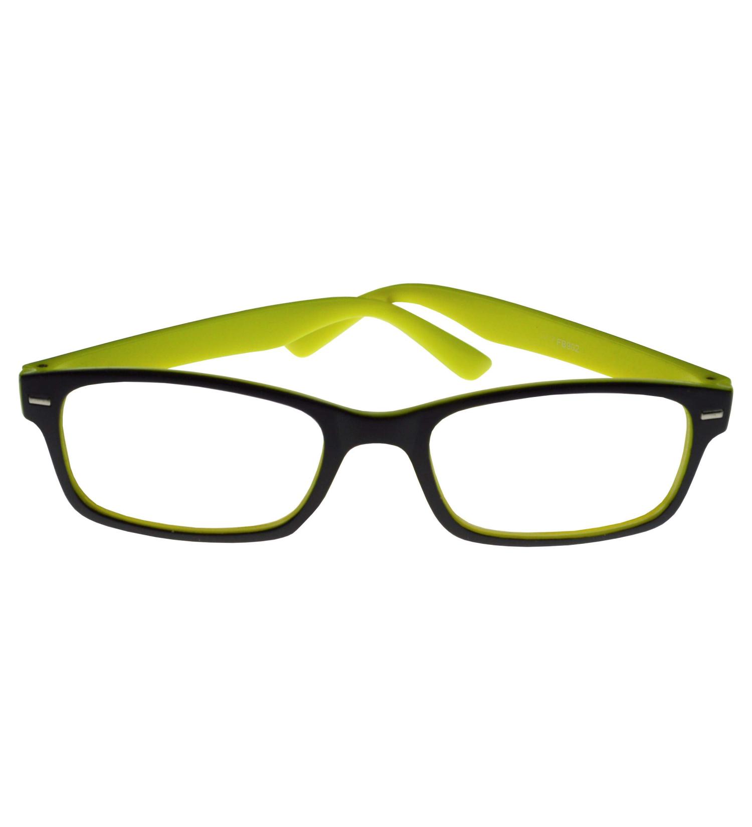 Century fashionable full-rim reading glasses for women/men in various colours (+2.5 black-neon yellow) 2.5 Neon Yellow