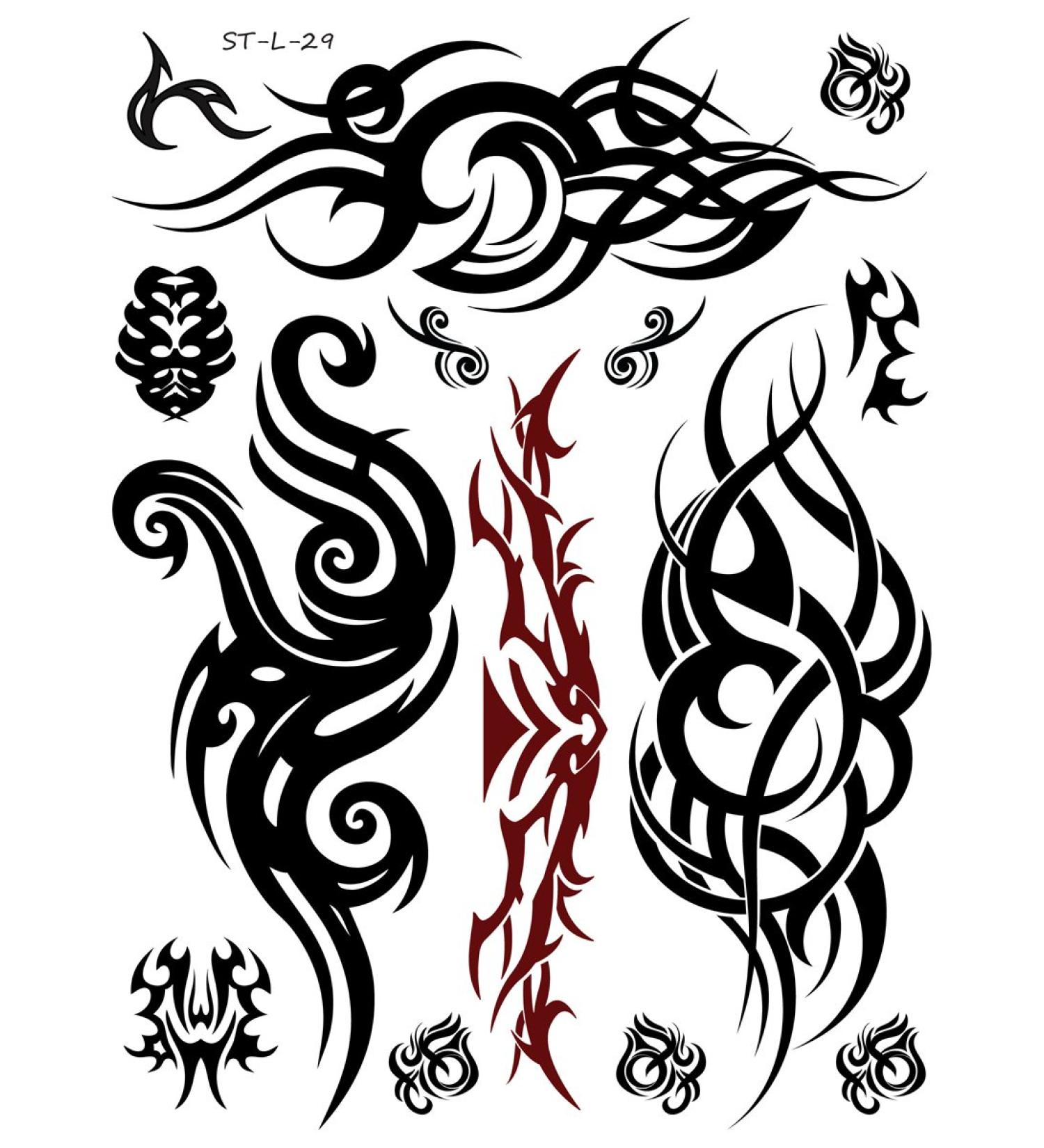 Supperb  Tribal Temporary Tattoos - Bold Tribal Swirls