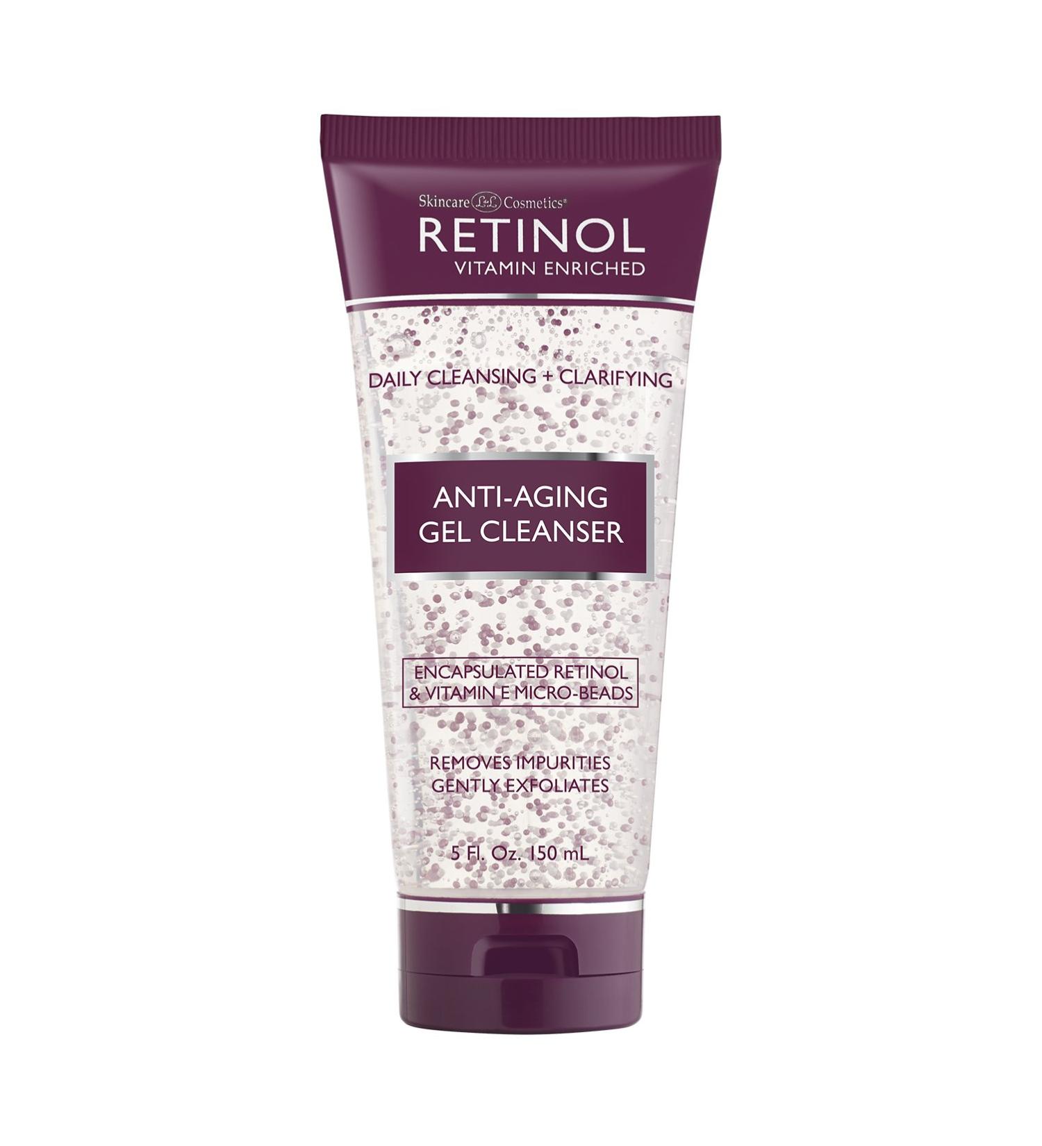 Retinol Anti-Aging Gel Cleanser with Vitamin A & E - Exfoliates and Cleanses Pores for Soft, Smooth Skin - Buy Online on GoSupps.com