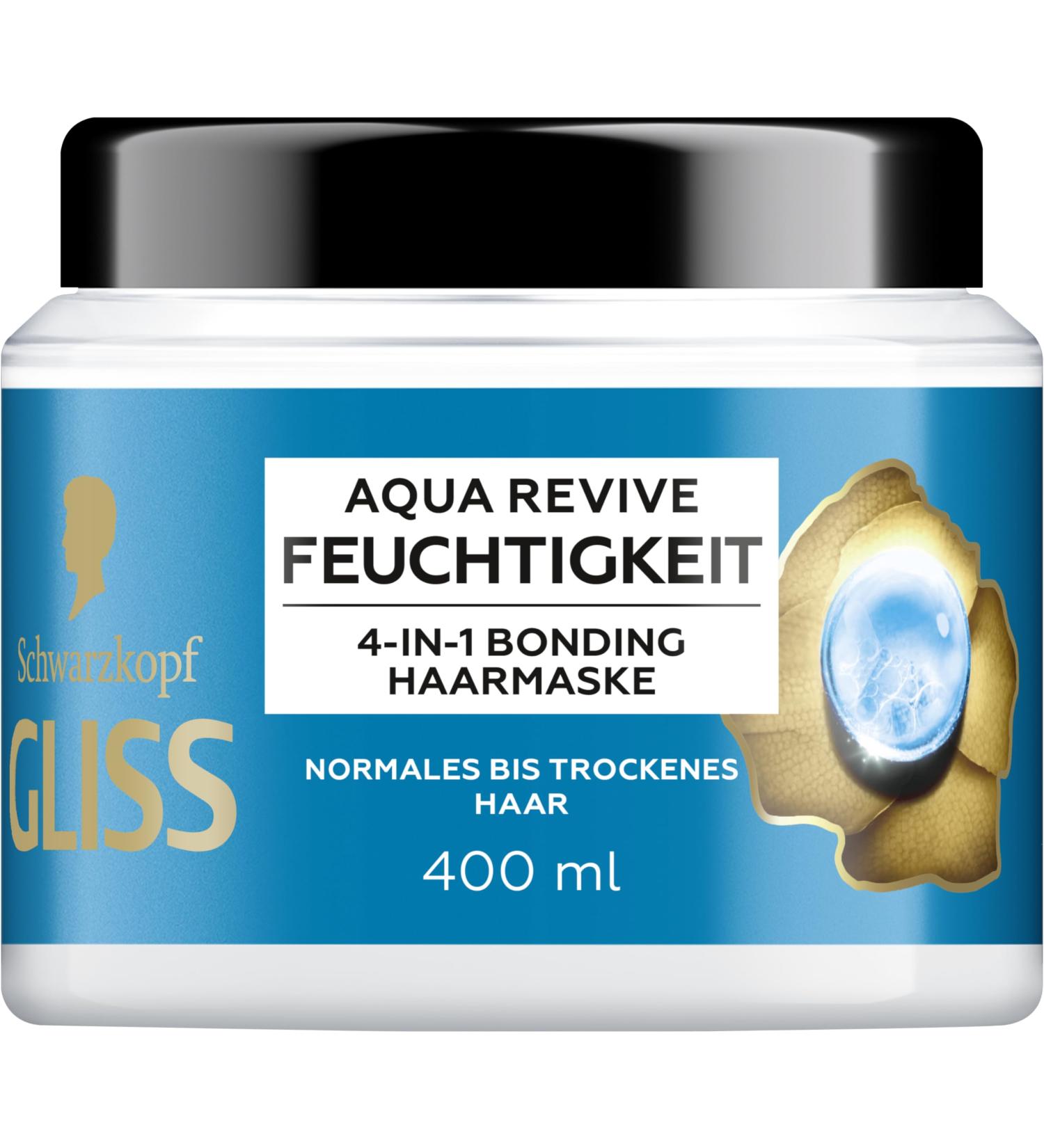 Gliss Aqua Revive 4 in 1 Moisturizing Treatment (400 ml) with HAPTIQ System and Hyaluronic Acid for a Hydrated Hair Feel Hair Mask for Normal to Dry Hair - Buy Online on GoSupps.com
