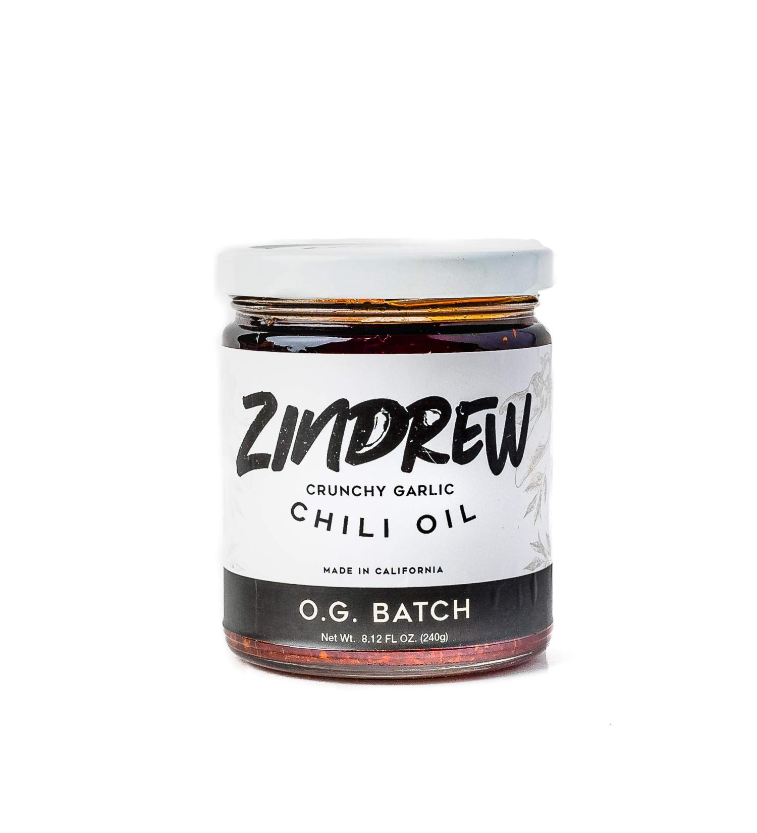 ZINDREW Chili Crunchy Garlic Chili Oil OG BATCH - Premium Umami Gourmet Hot Chili Crisp Sauce - 8.12oz - Buy Online on GoSupps.com