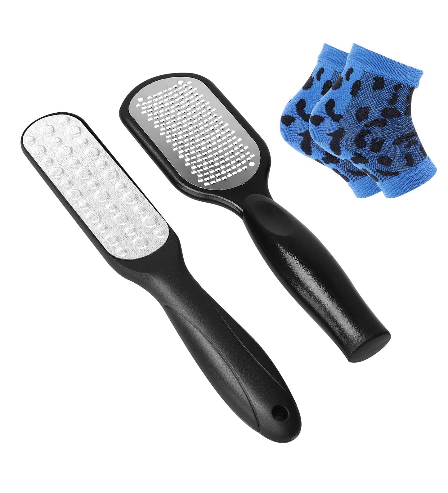 Salon Quality Foot File & Callus Remover with Dead Skin Catcher - Pedicure Tools & Toeless Socks (Royal Blue) - Buy Online on GoSupps.com