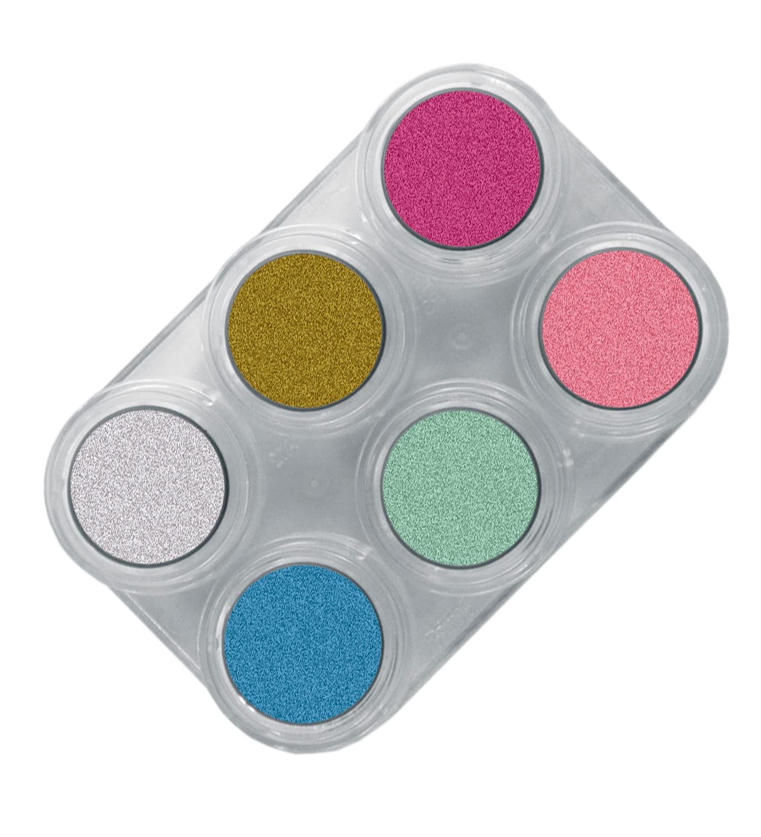Grimas Professional Water-Based Make-Up Palette - 6 Shiny Pearl Colors (6x2.5ml) | High-Quality Carnival & Child Make-Up - Buy Online on GoSupps.com