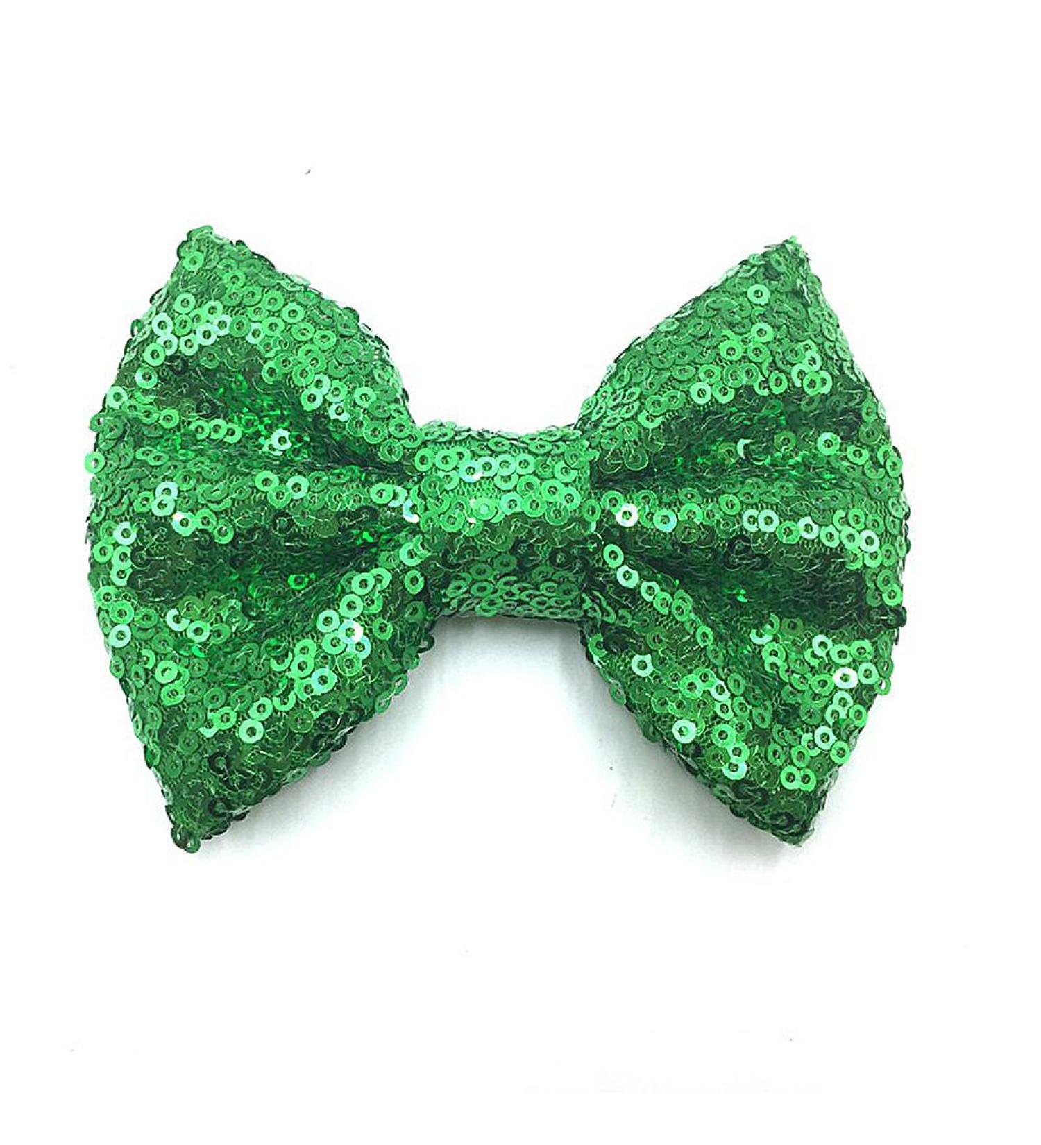 PrettyBoutique 4 Inches Girls Sequin Glitter Sparkle Hair Bow Clip Accessories (Green) - Buy Online on GoSupps.com