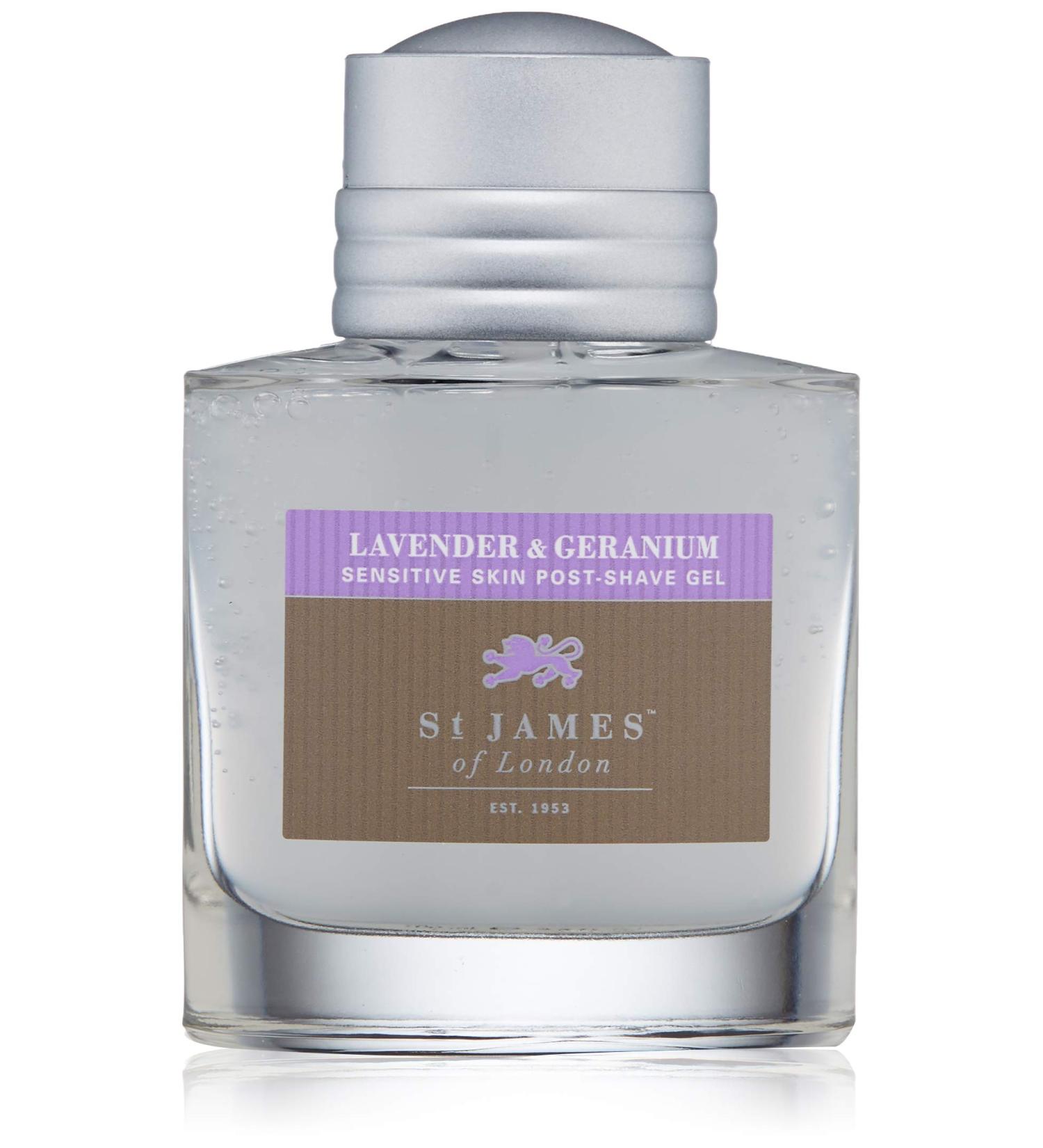 St James of London Lavender & Geranium Post Shave Gel - 3.4oz | Soothing Aftershave for Men | Shop Internationally - Buy Online on GoSupps.com