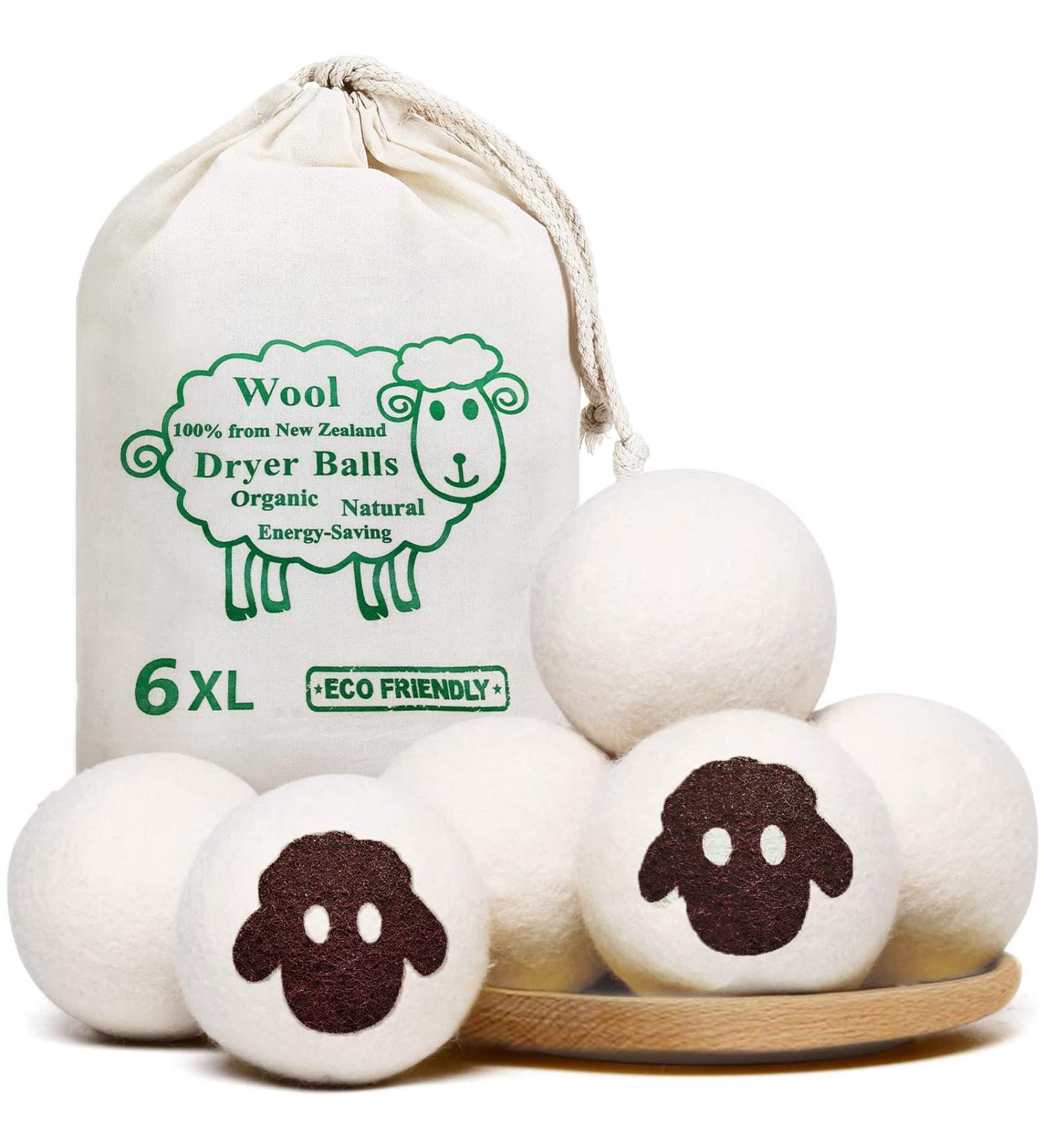 Vipnaji 6-Piece Natural Wool Dryer Balls - Eco-Friendly Fabric Softener for Tumble Dryers & Down Jackets - Buy Online on GoSupps.com