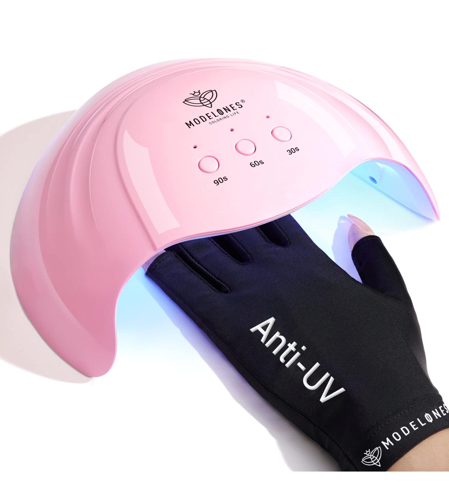 Modelones 48W UV Nail Dryer with Timer | Gel Nail Lamp & UPF99+ UV Protection Gloves for Manicure - Buy Online on GoSupps.com