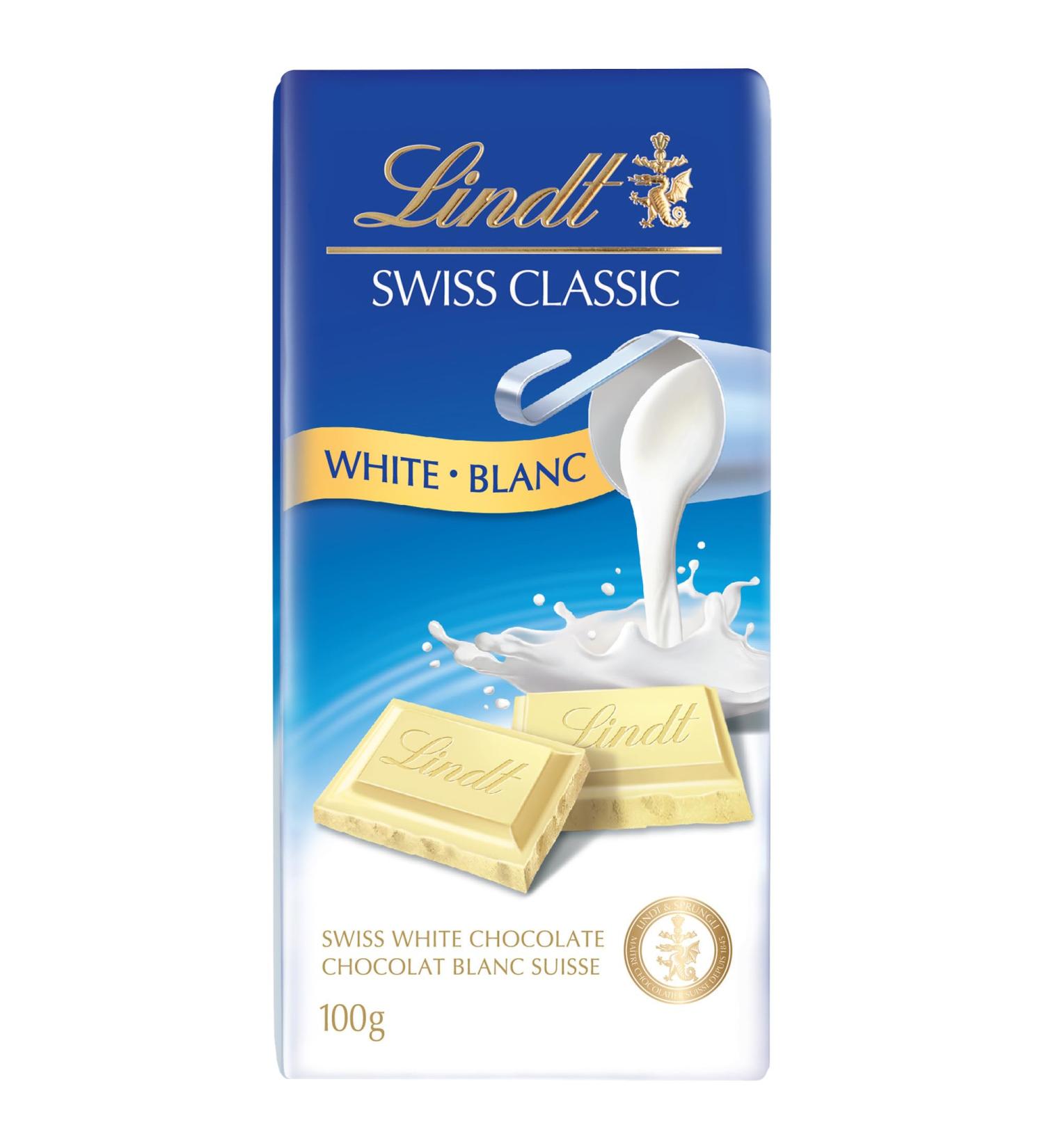 Lindt Swiss Classic White Chocolate Bar 100 Grams White Chocolate 100 - Buy Online on GoSupps.com