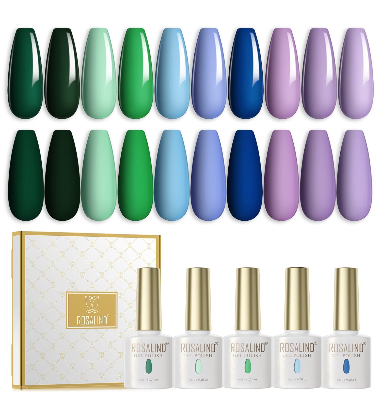 ROSALIND UV Nail Polish Set 10 Colours Shellac Nail Polish Gel Nail Polish Set Colour Gel for Gel Nails UV LED Soak Off Nail Gel Polish 6 ml Valentine's Day 02 - Buy Online on GoSupps.com