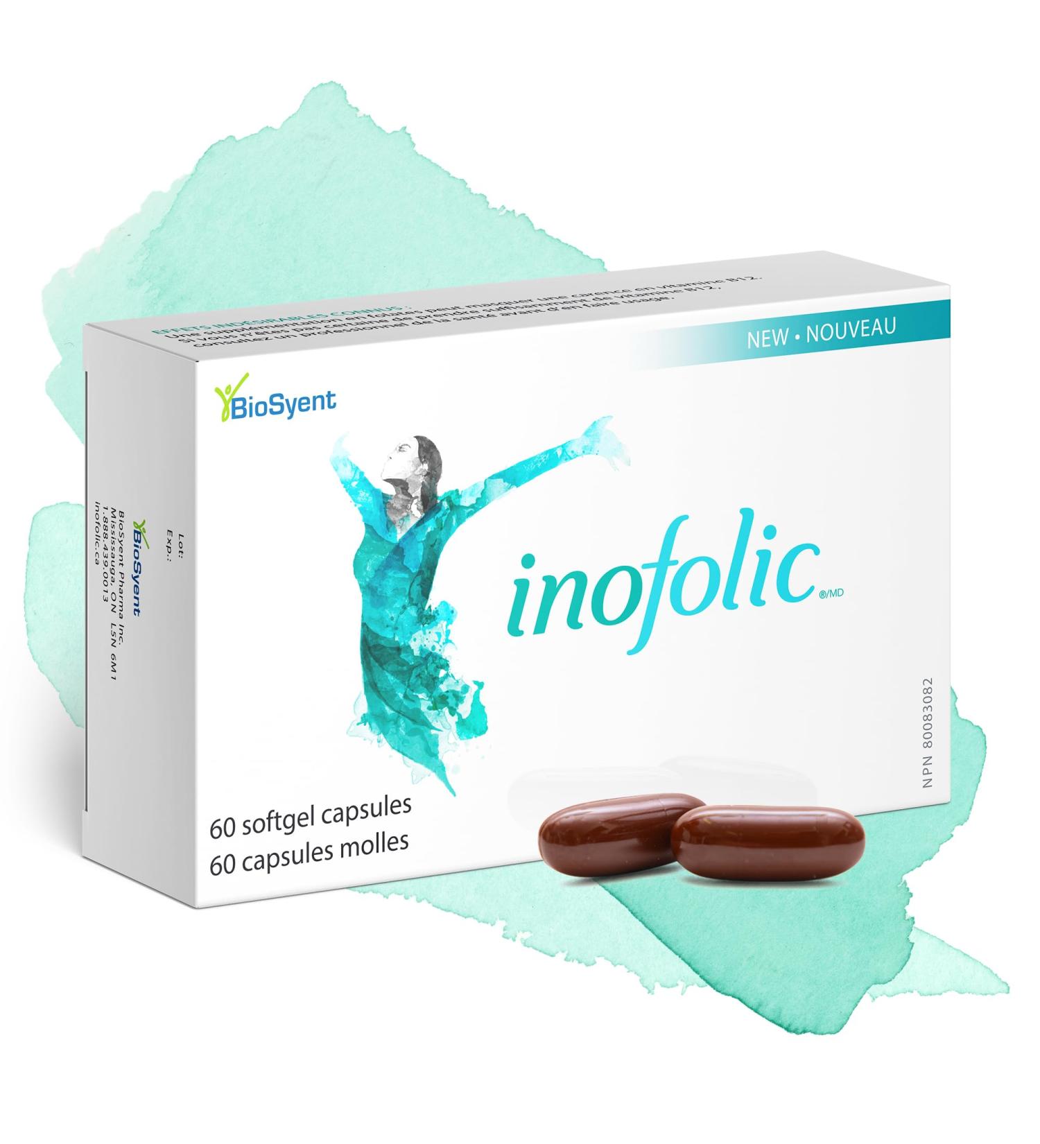 Inofolic - PCOS Supplement for Women - Myo-inositol and Folic Acid Supplement - 30 Day Supply of Convenient Soft Gel Capsules Supporting PCOS Symptoms and Pregnancy 60 count (Pack of 1) - Buy Online on GoSupps.com