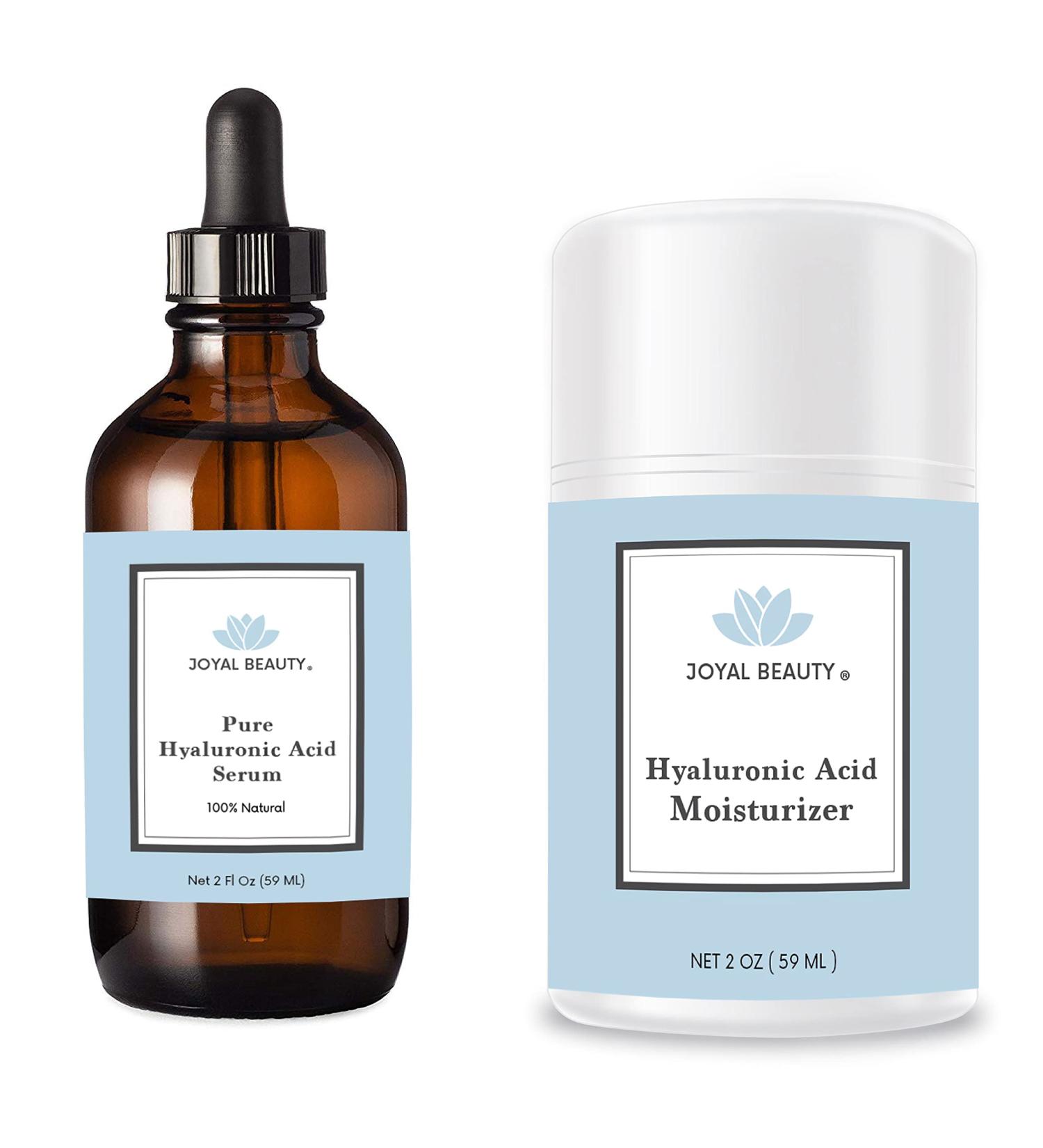 JOYAL BEAUTY Hyaluronic Acid Serum 2oz and Hyaluronic Acid Vitamin C E Face Eye Cream Gel Moisturizer - Buy Online on GoSupps.com